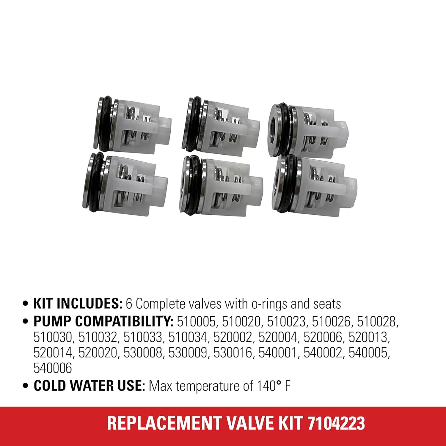 Simpson Replacement Valve Kit for Pressure Washer Pumps | 6-piece Valve Kit With