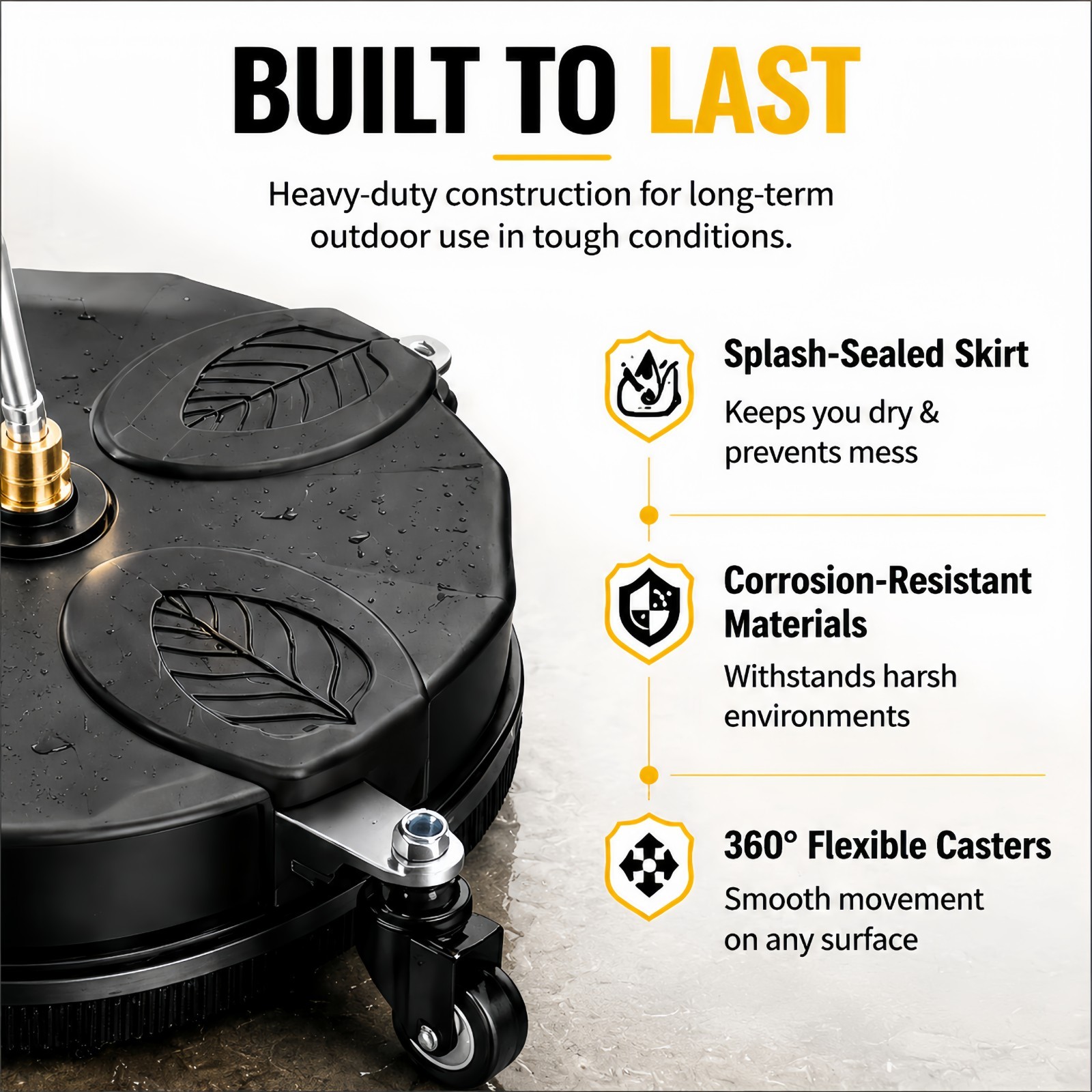 18″ Pressure Washer Surface Cleaner 4200PSI 8.0 GPM 120℉ Cleaning Attachment USA
