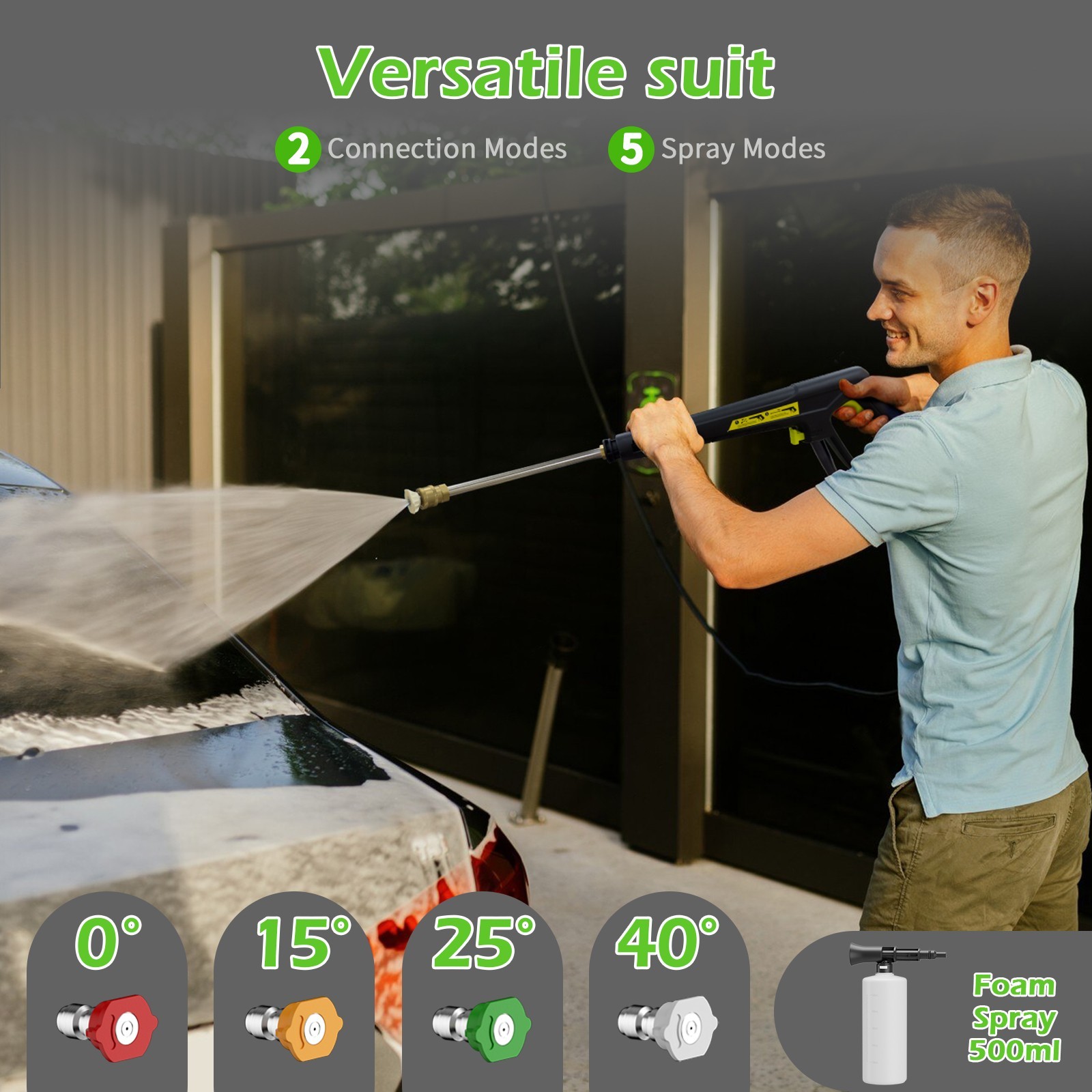 Pressure Washer 4500PSI 4.0GPM with Adj-15-Level Touch Screen For Car, Home yard