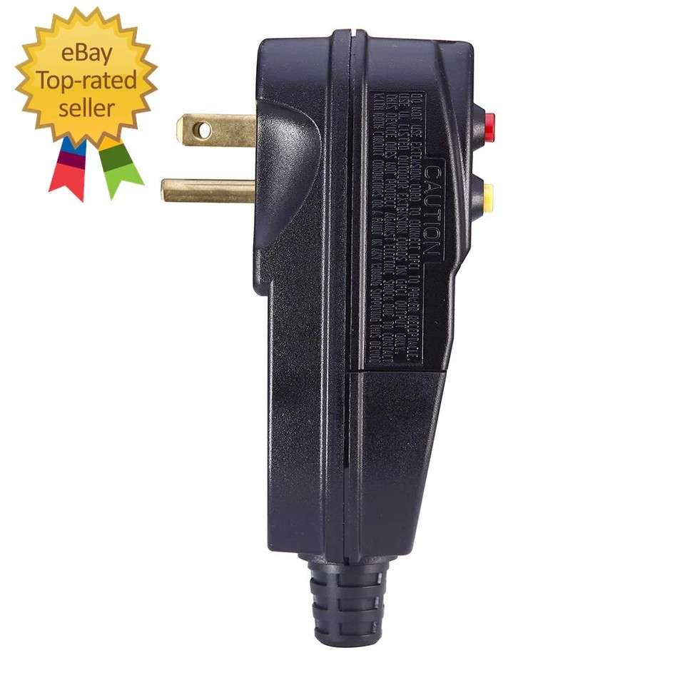 Replacement GFCI Plug for Pressure Washer Pool Pump 15Amp 3 Prong Circuit Breake