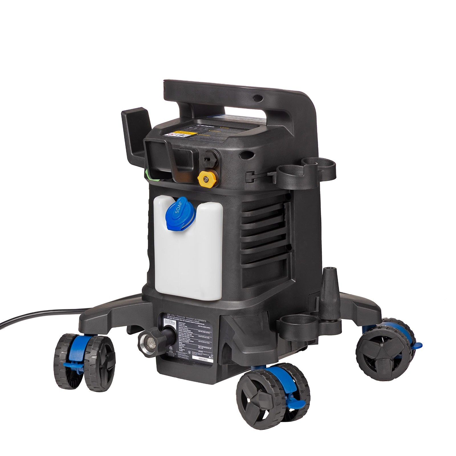 Electric Pressure Washer 2500 PSI, 1.76 GPM, Anti-Tipping, Soap Tank, 5 Nozzles,