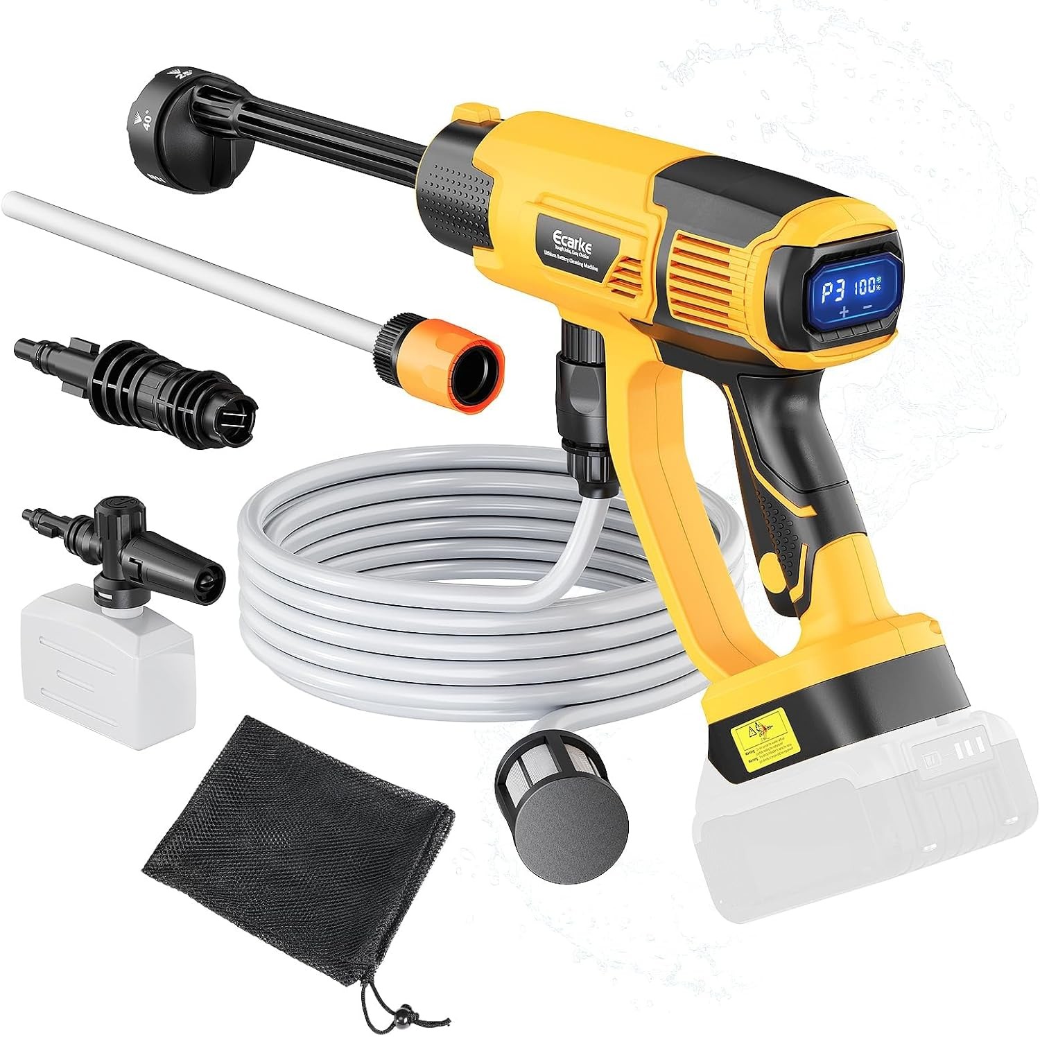 Cordless Pressure Washer Compatible with Dewalt 20V Battery 800 PSI Portable Han