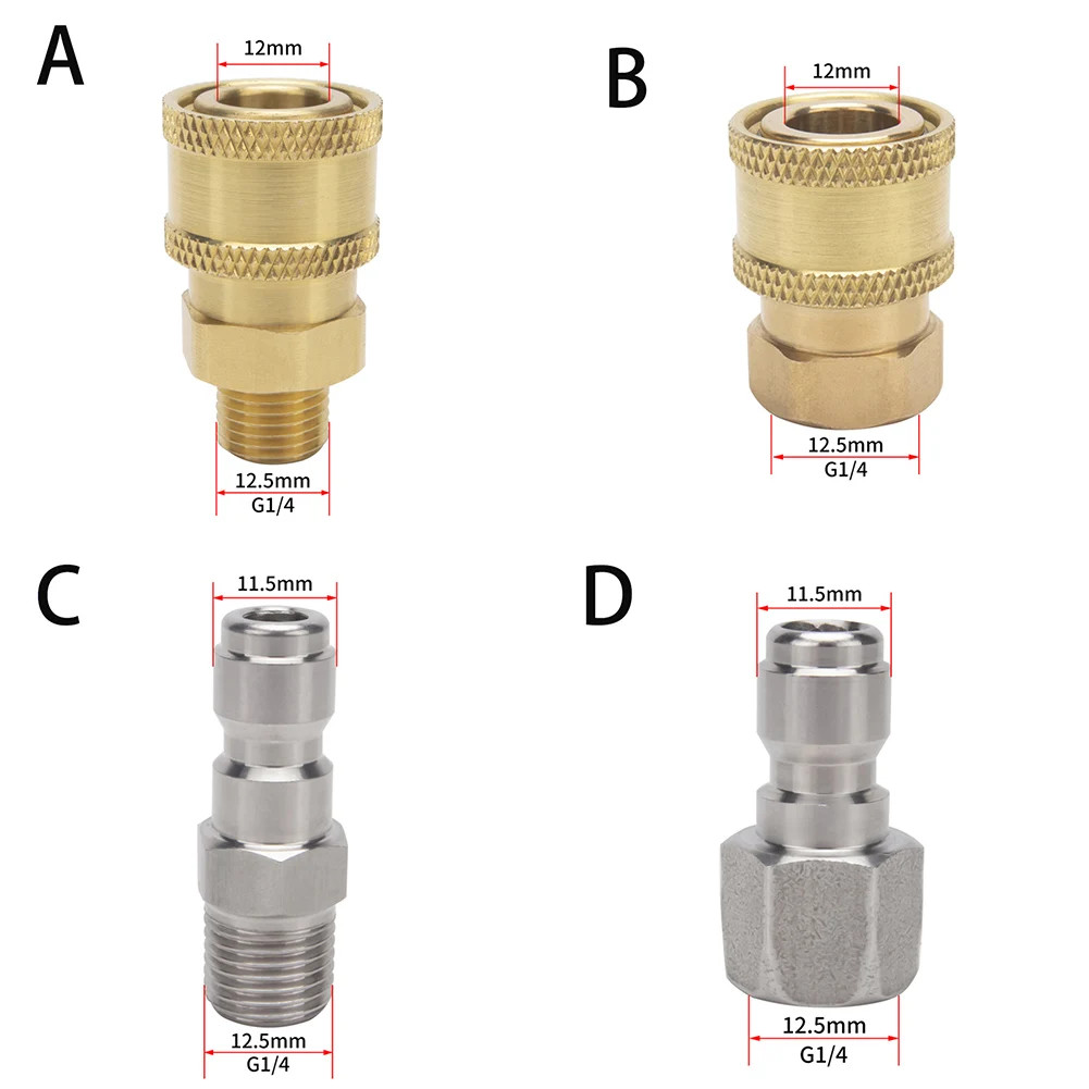 1Pc 1/4 Inch Male Fitting Quick Release Adapter Pressure Washer Connector Coupli