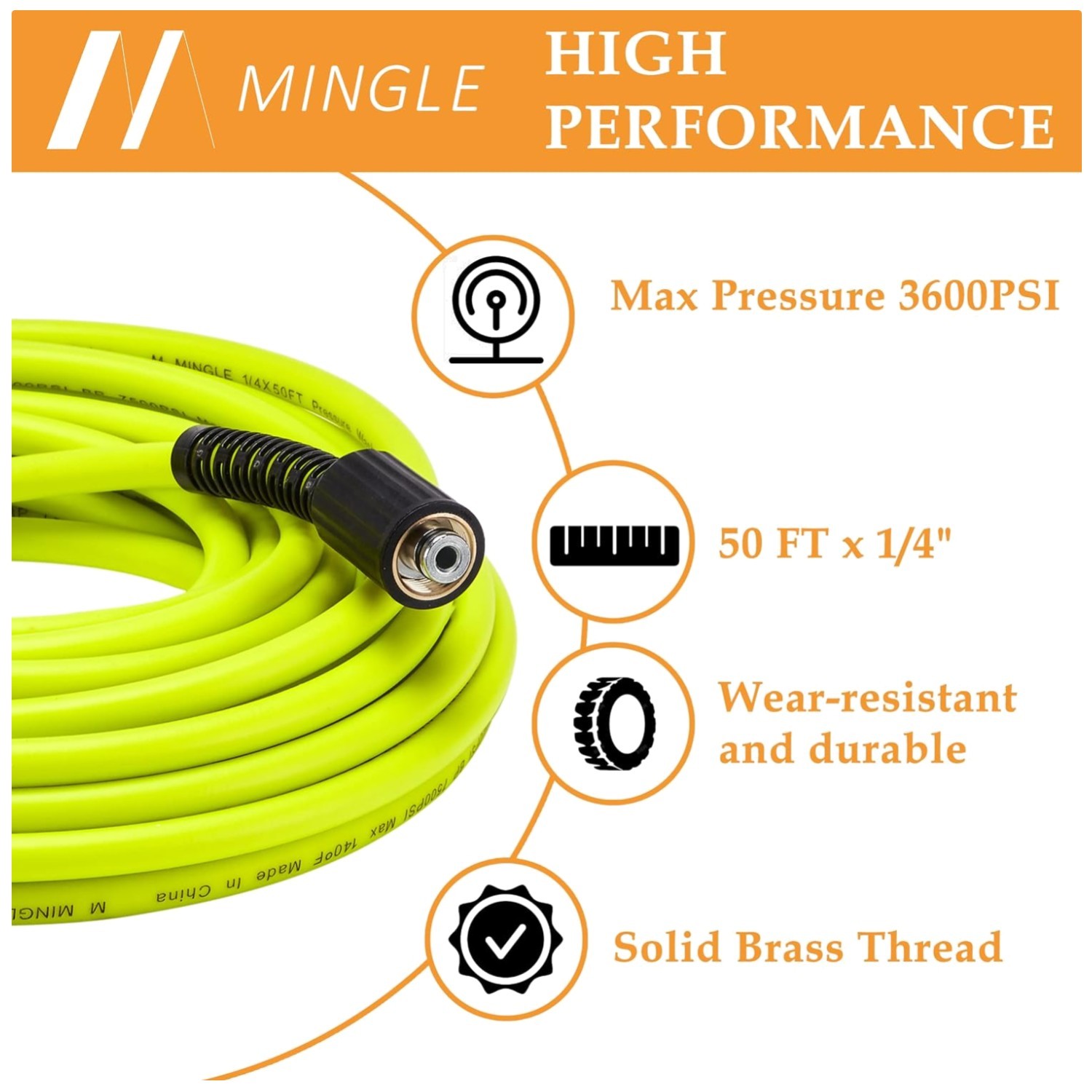 50ft Replacement Hose for Car, Driveway, Siding Cleaning