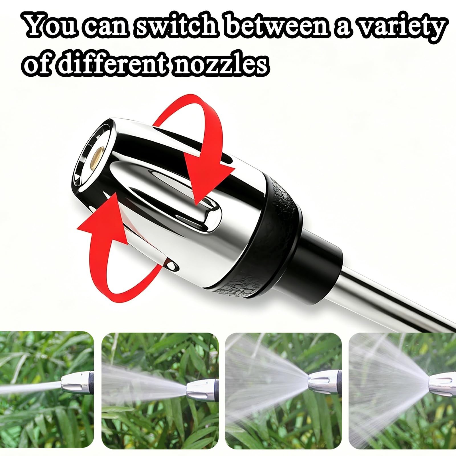 High-Pressure Hose Nozzle with 3 Spray Modes & Foam for Car Washing