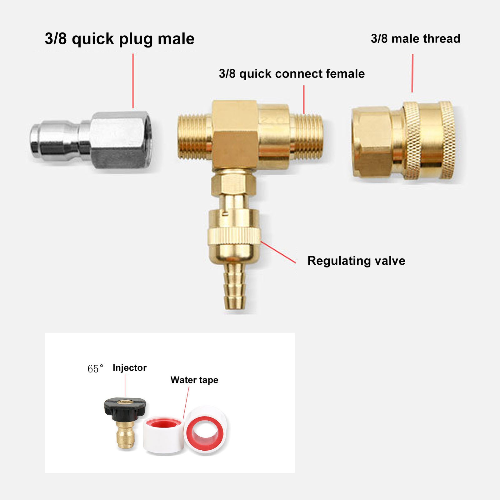 1 Chemical Injector Adjustable Brass Stainless Steel For Pressure Washer