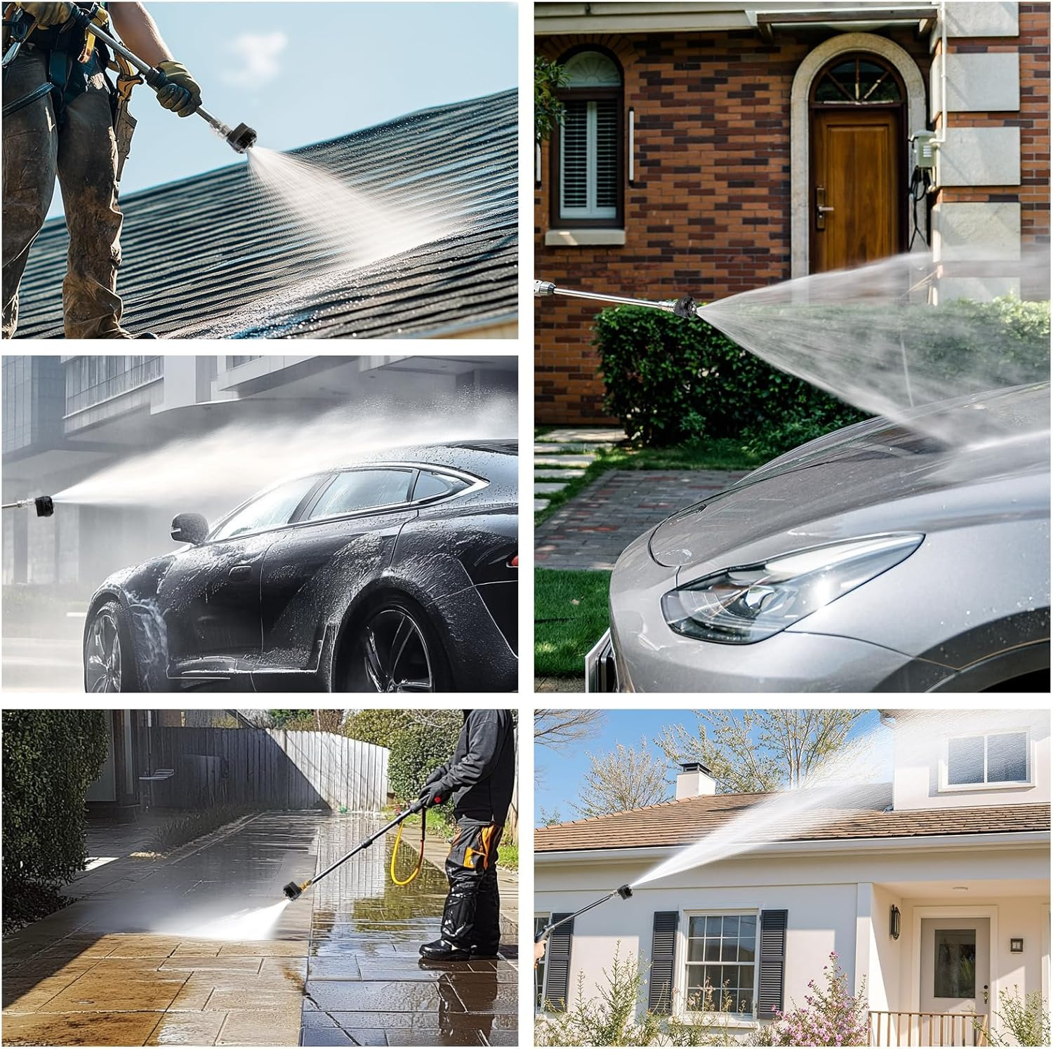 6 in 1 Pressure Washer Nozzle Tips, 6-In-1 Quick Change over and Adjustable, Pow