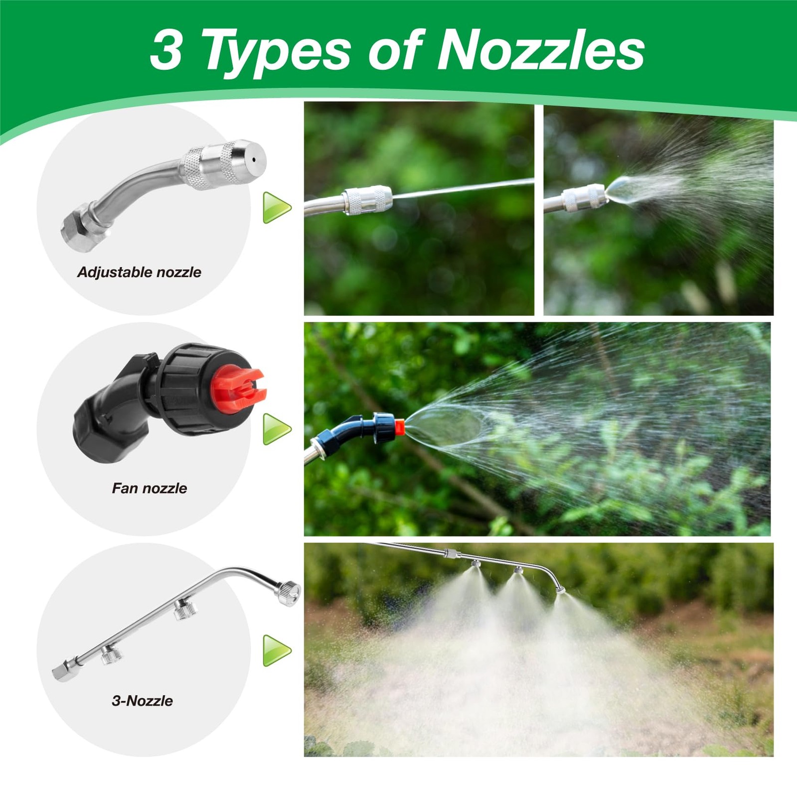 Pump Sprayer Wand with 3 Types of 16 inches, Replacement
