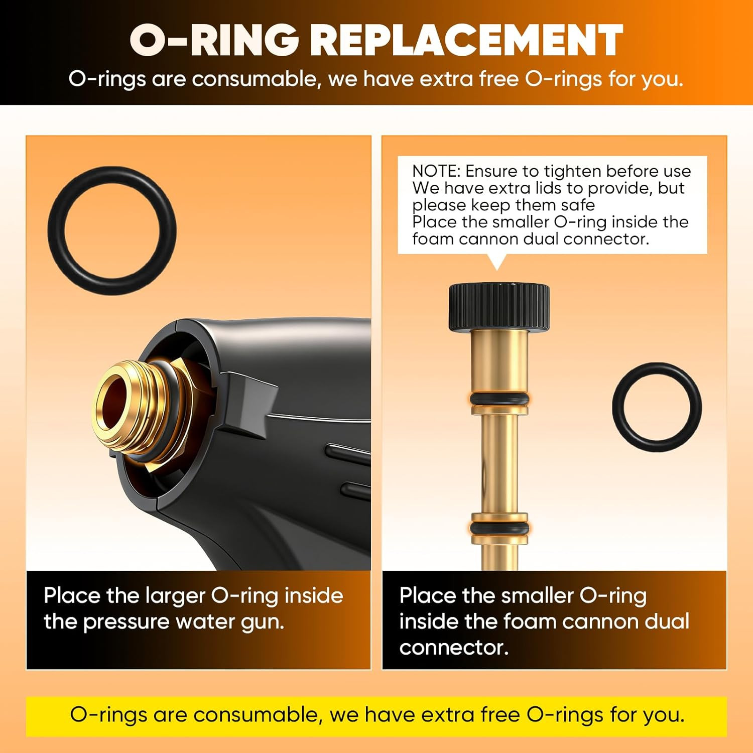 Foam Cannon Dual Connector Accessory for Pressure Washer Kit
