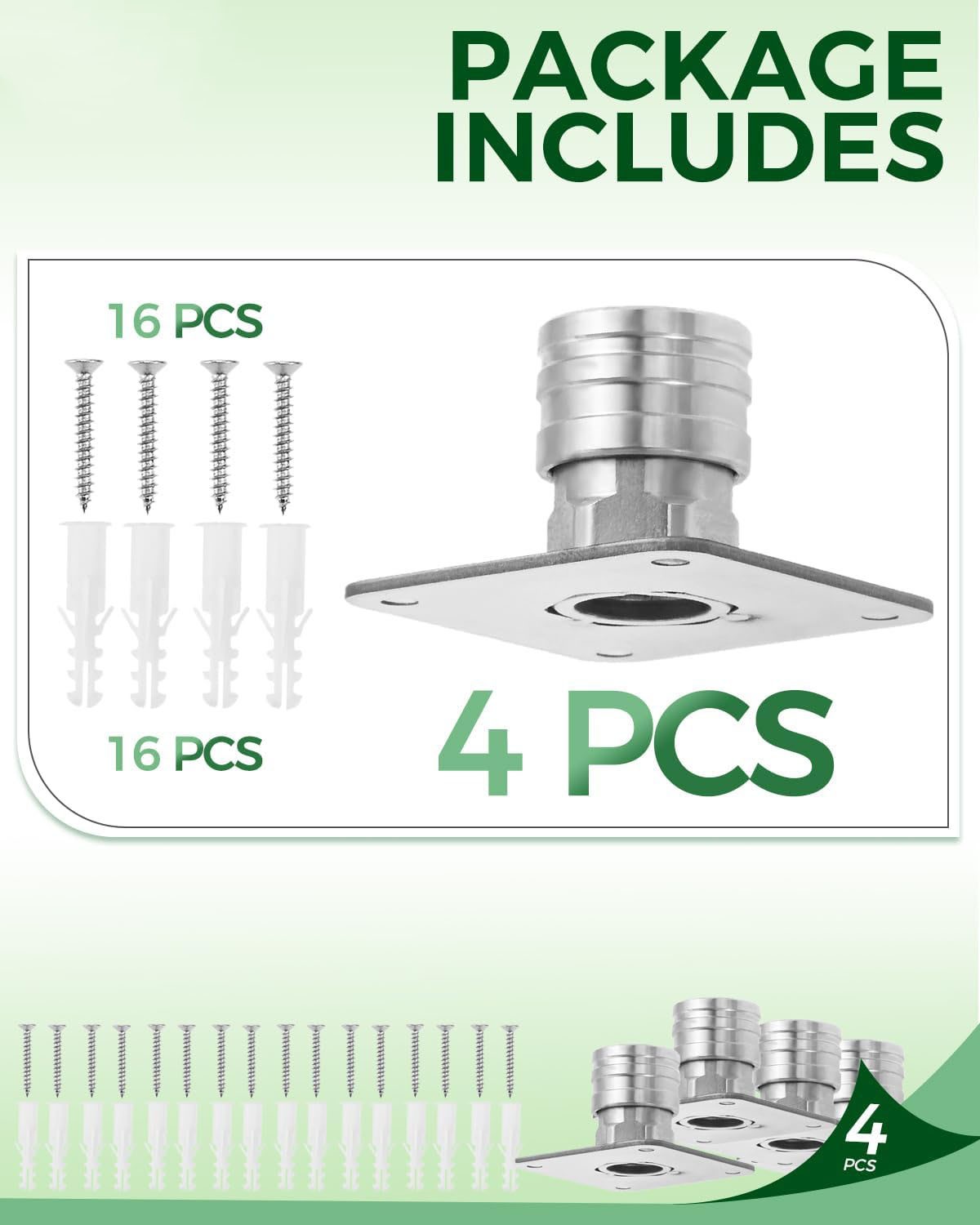 4 Pack Pressure Washer Nozzle Tips Brackets with 20 Screws & Wall Anchors