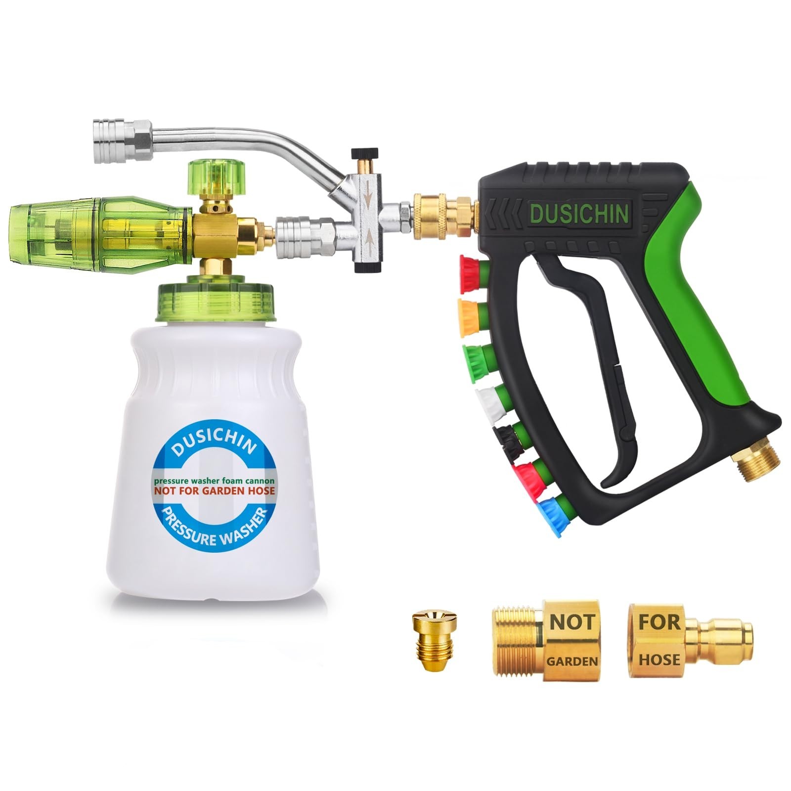 High-Pressure Foam Cannon for Pressure Washers, 4000 PSI, Dual Tip, Soap Lance,