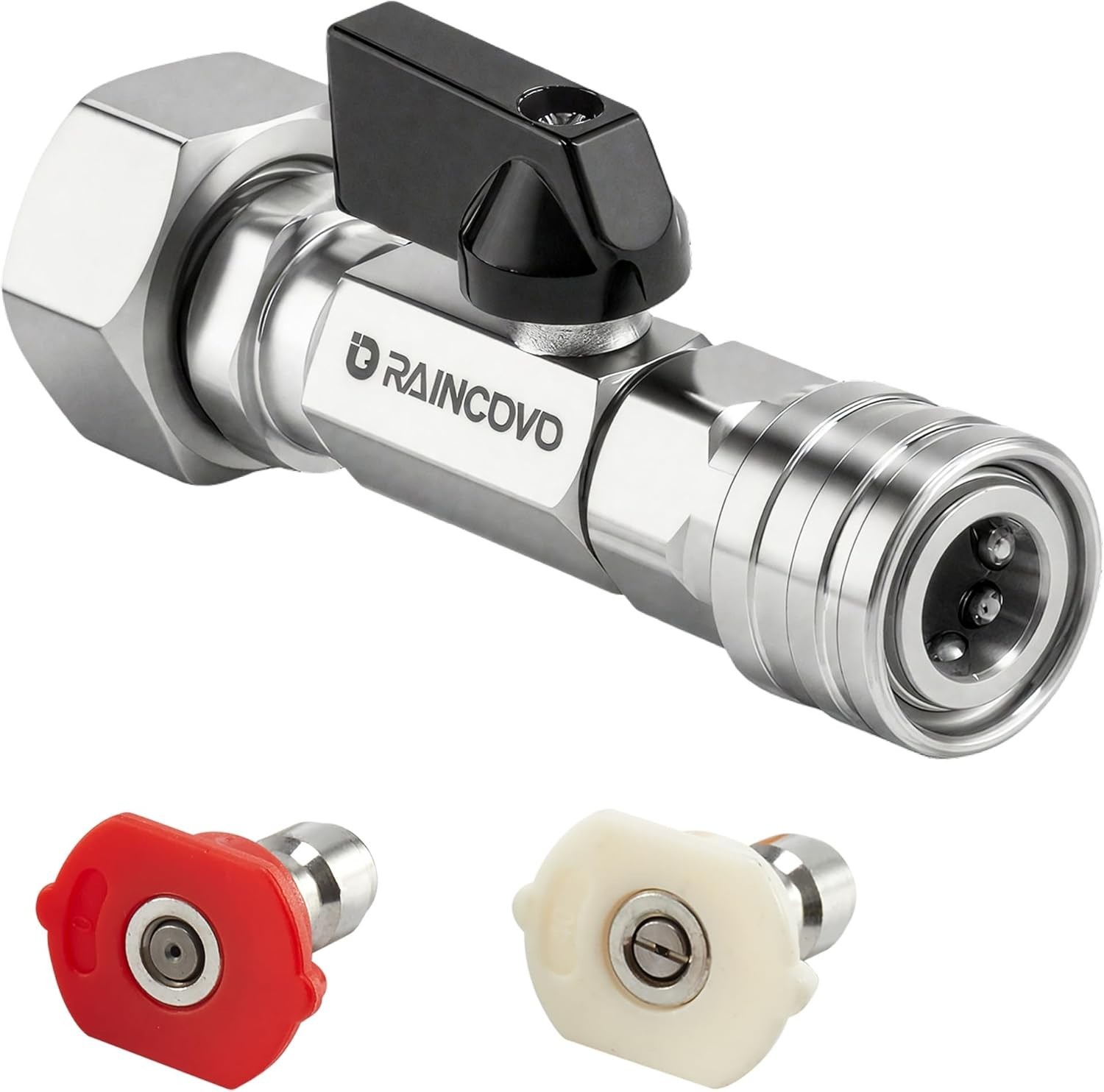 3/4 GHT Garden Hose Shut Off Valve to 1/4 Quick Connect Pressure Washer Adapter