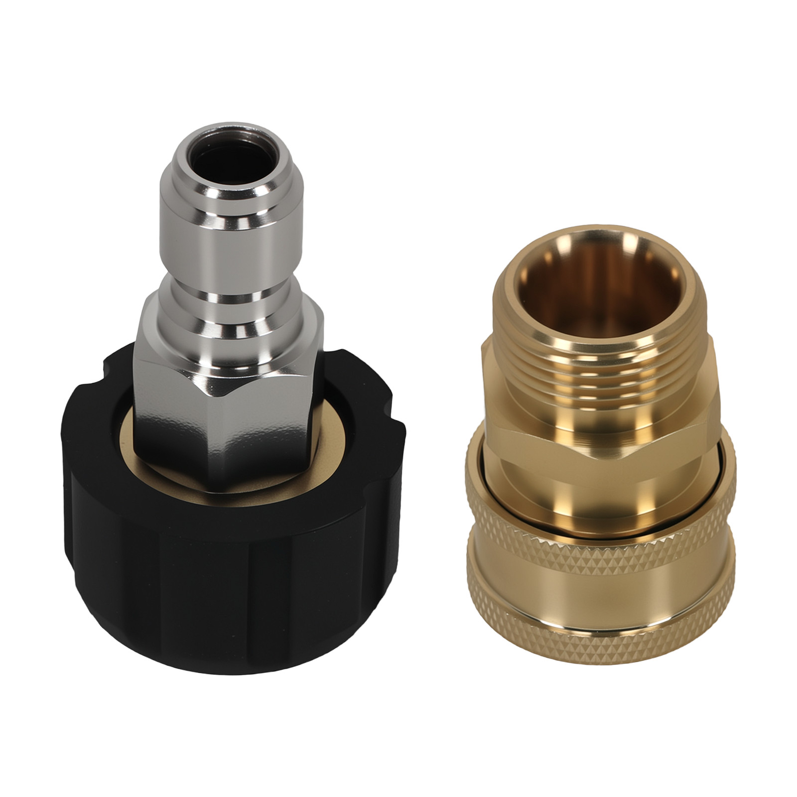 M22-15mm to 3/8″ Quick Connect Pressure Washer Coupler 5000PSI Brass Stainless