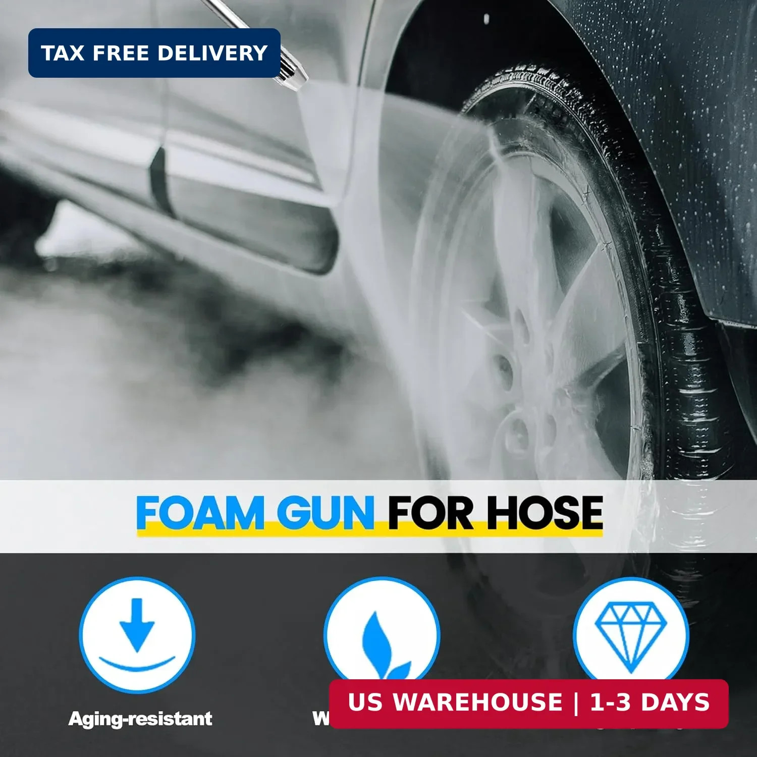 High Pressure Foam Gun for Garden Hose, Car Wash Soap Sprayer with 3.5oz/100cc P