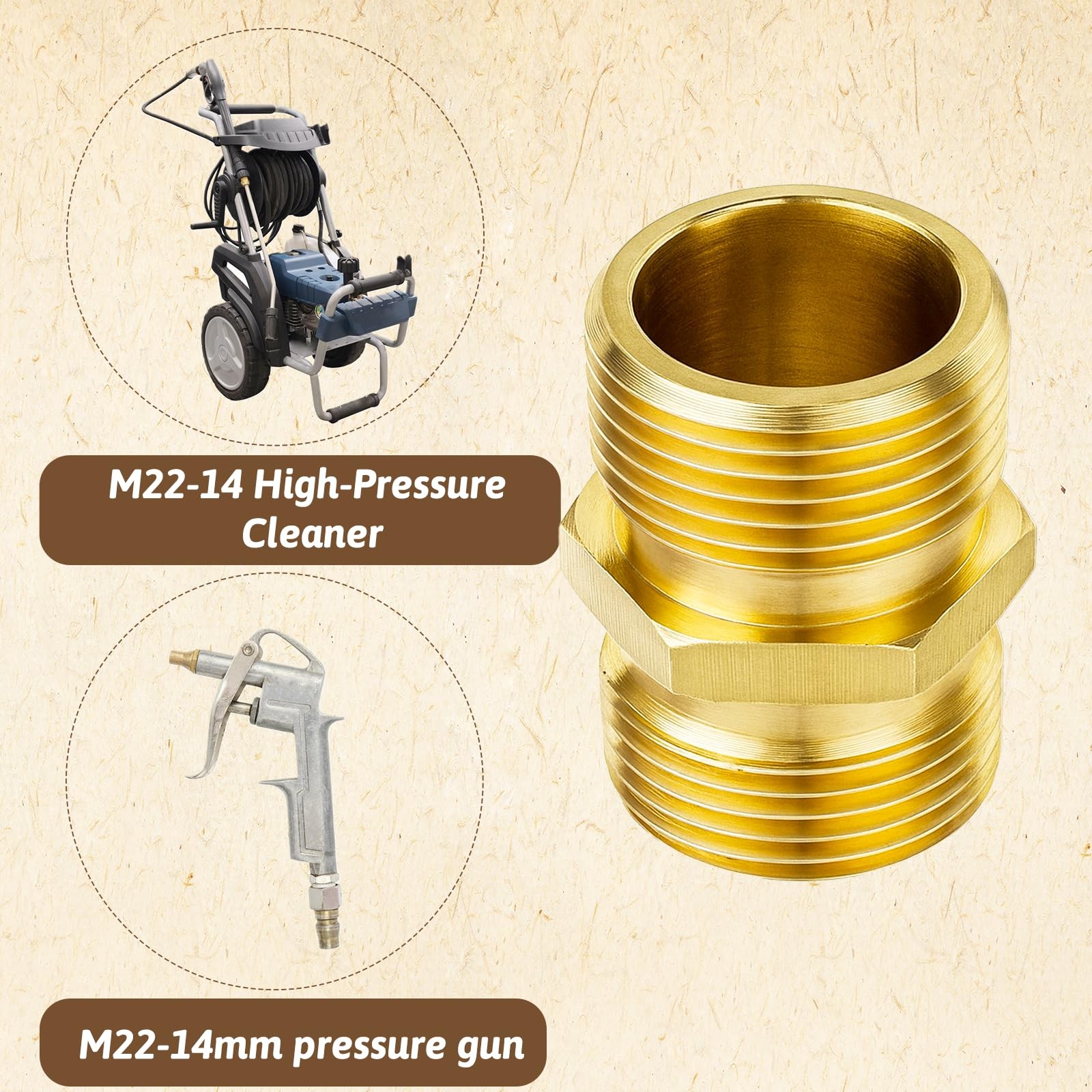 2PCS Pressure Washer Hose Connector, NPT Brass Nipple Male Pipe Fitting Adapt…