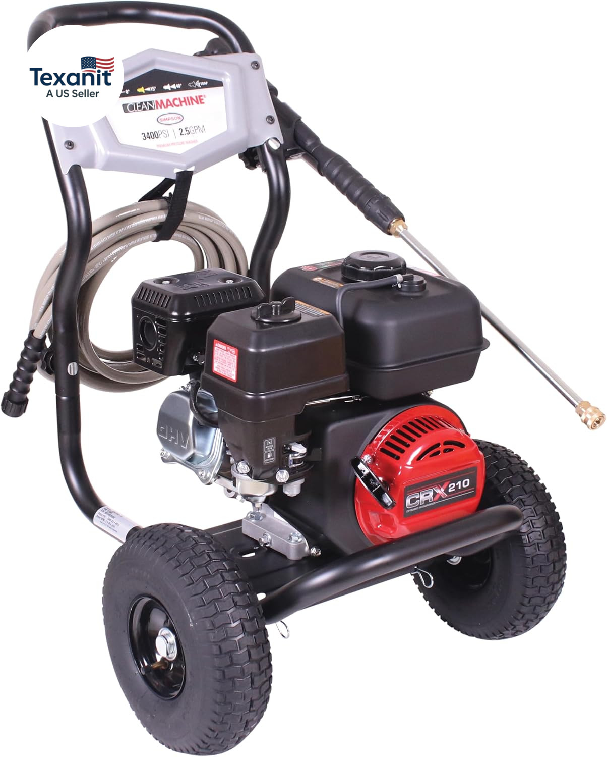 3400 PSI Gas Pressure Washer, 2.5 GPM Residential Power Washer, Cold Water, 25′