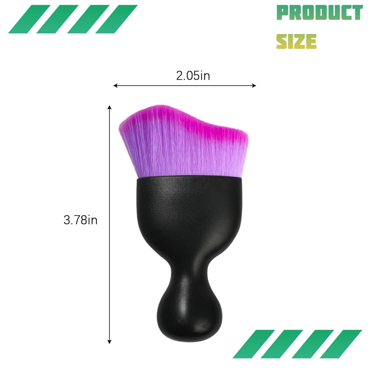 Ywdiml Car Interior Detailing Brush, Curved Soft Bristles Gradient Purple