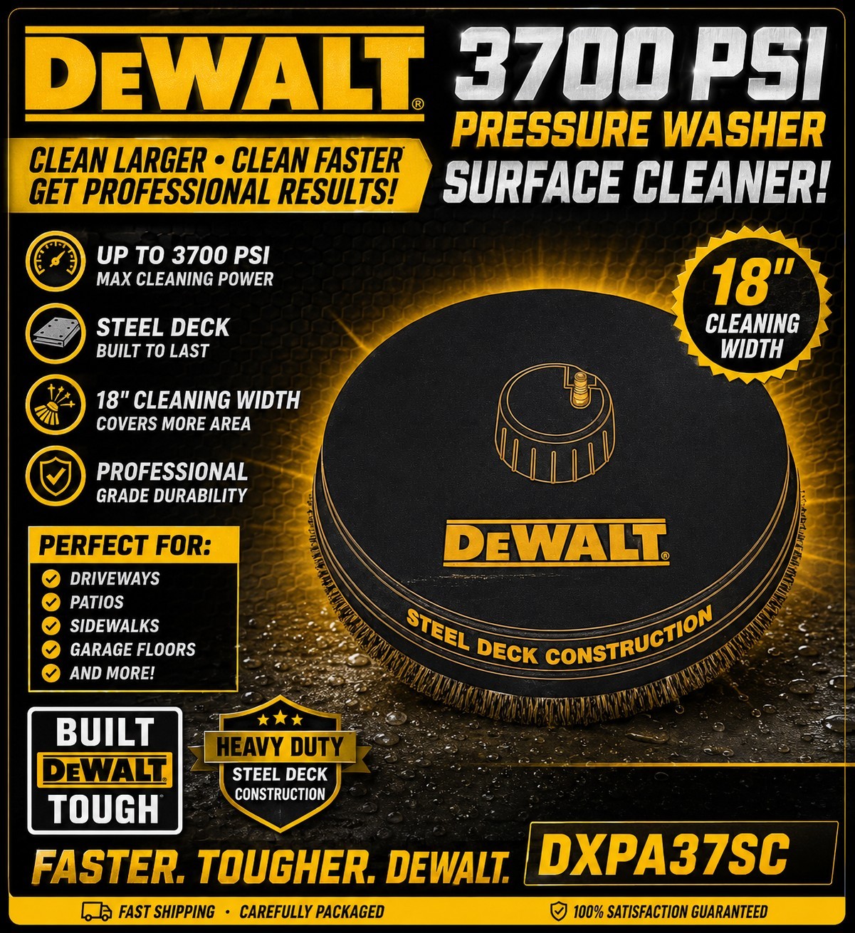 DEWALT 18 in. Surface Cleaner for Cold Water Pressure Washers up to 3700 PSI NEW
