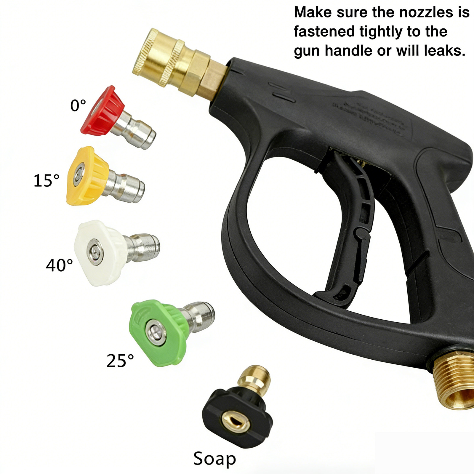 1/4″ High Pressure Washer Gun 4000 PSI Car Wash Foam Spray Short Wand w/5 Nozzle