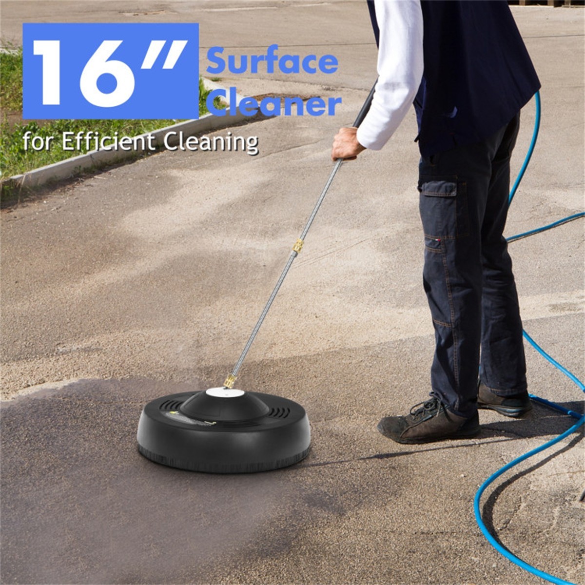 16 Inch Pressure Washer Surface Cleaner 3000PSI Power Washer Attachment for Deck