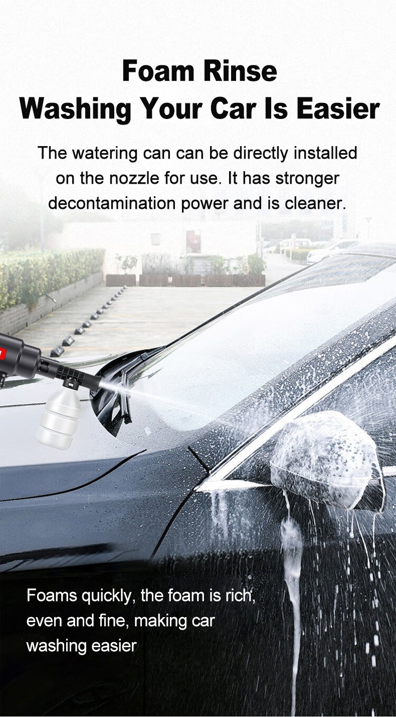EAFC 60Bar Electric Cordless Car Wash Gun Foam Spray High Pressure Cleaner