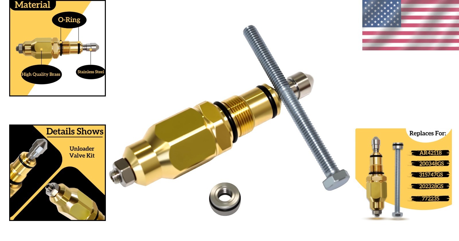 Replacement Unloader Valve Kit for RMV/RMW/SRMW Pressure Washer Pumps AR42118