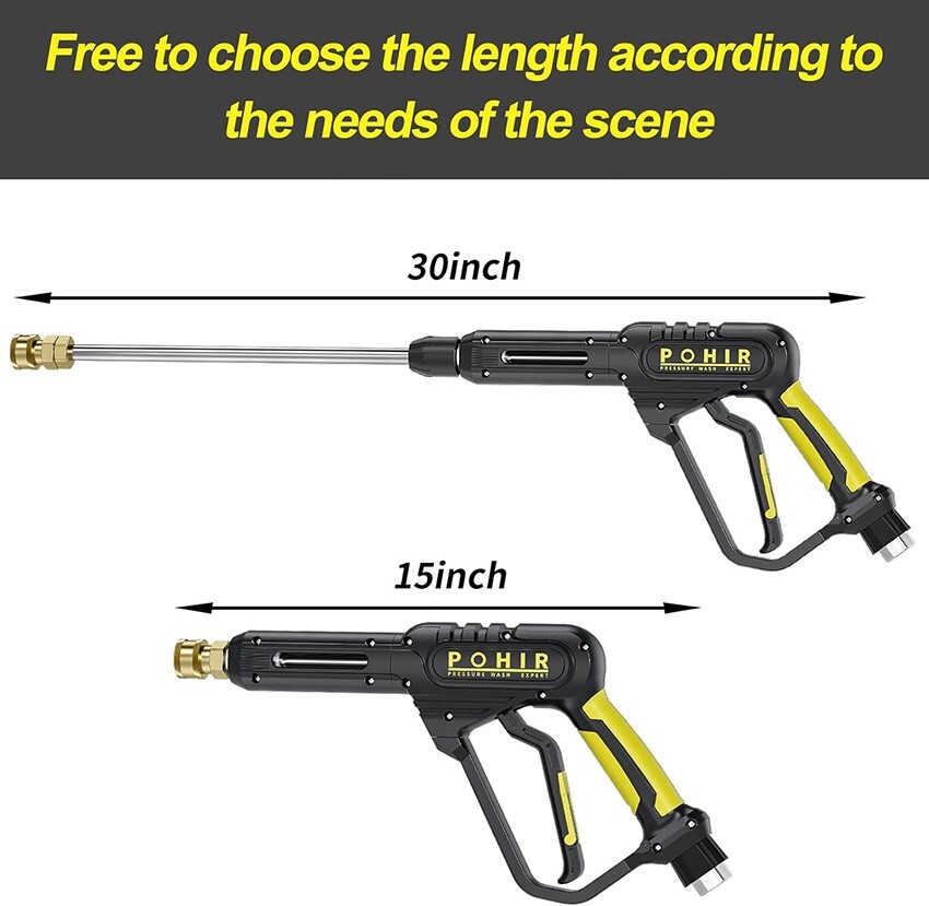 POHIR High Pressure 3600PSI Car Power Washer Gun Spray Wand Lance Nozzle Kit
