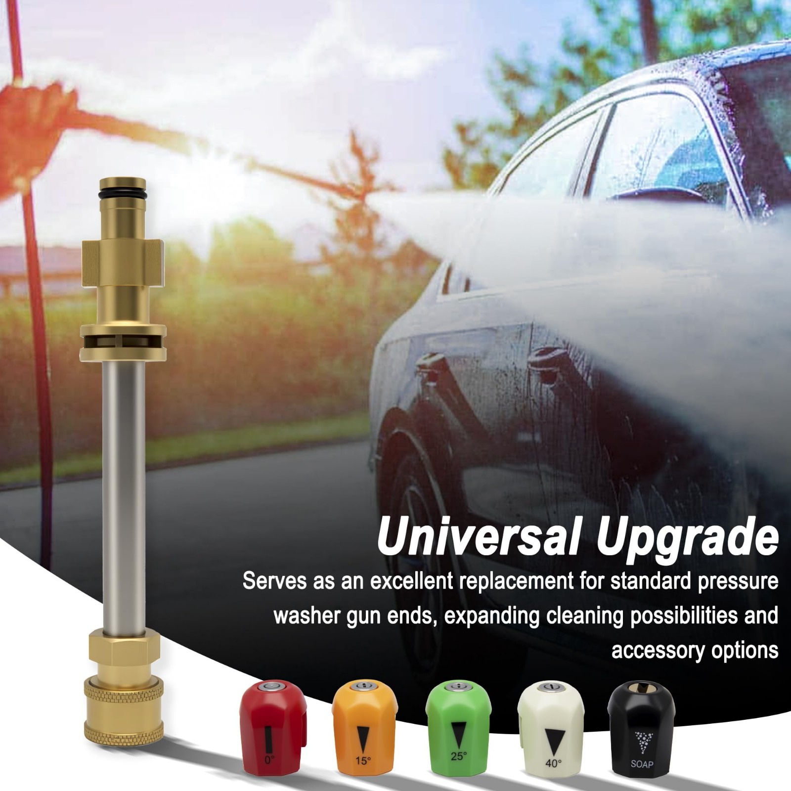Pressure Washer Gun Adapter & Quick-Connect Nozzles for Sun Joe SPX Series