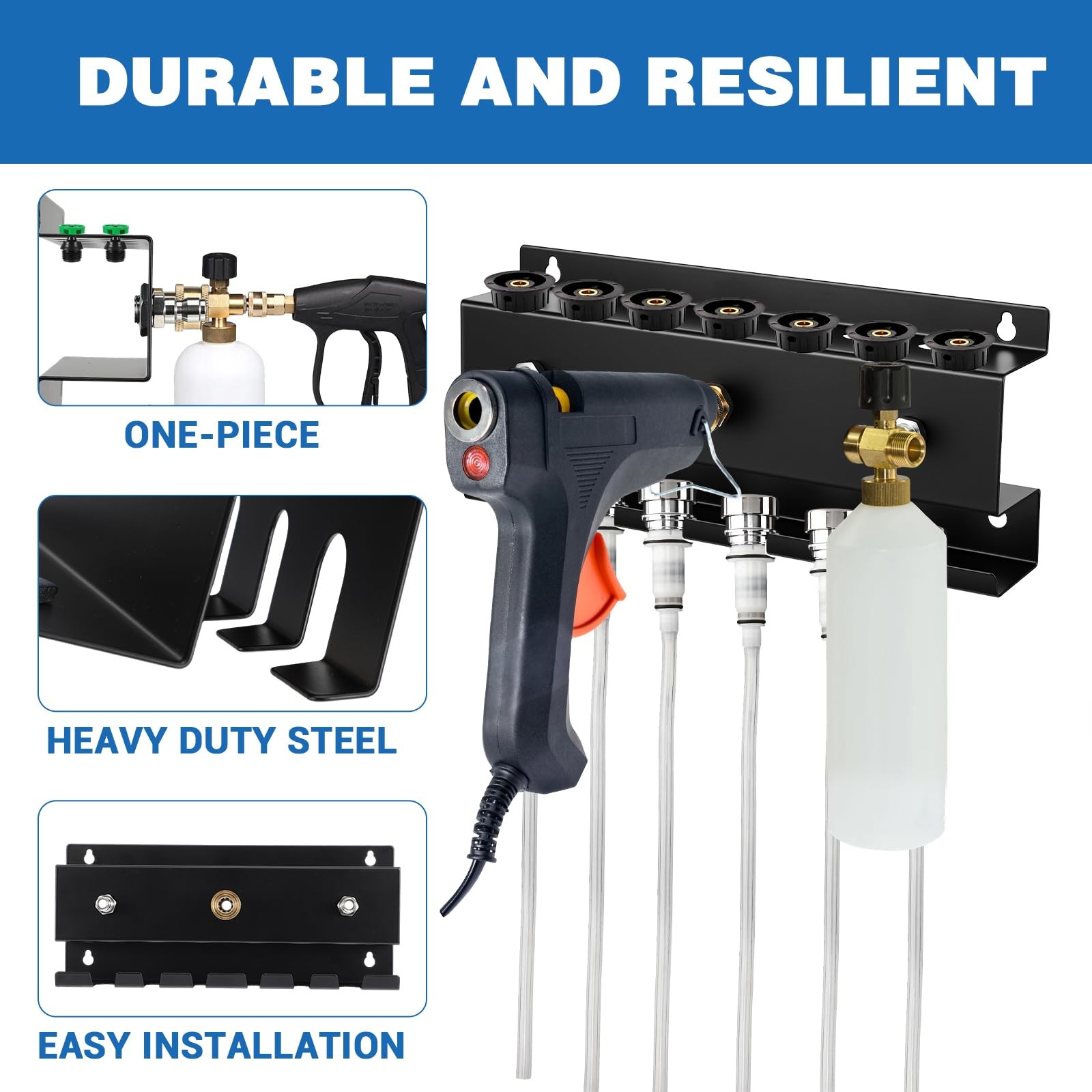 Wall Mount Pressure Washer Holder Metal Storage Rack For Nozzles/Wands
