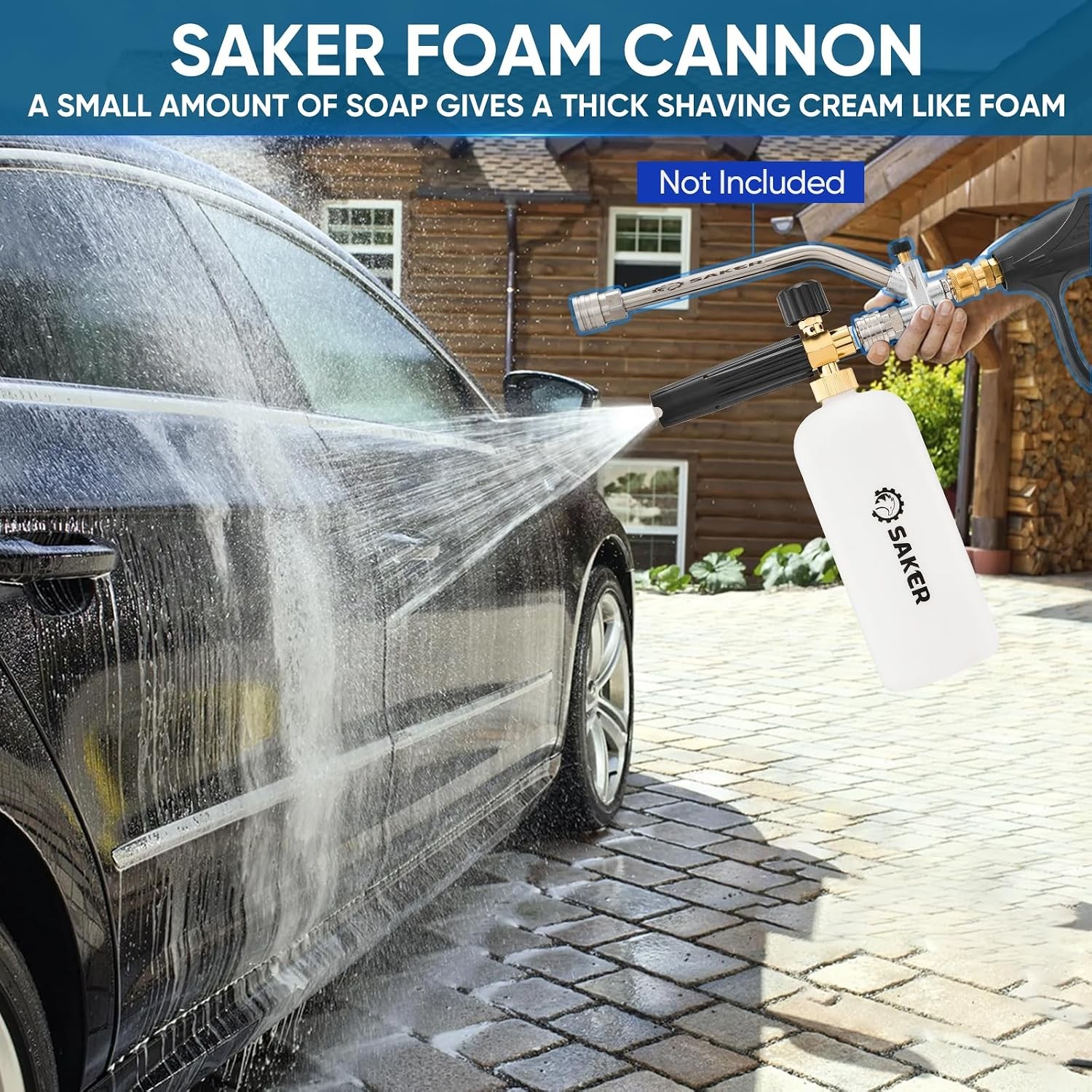 Power Washer Foam Cannon 1/4 Inch Quick Connect 5 Press Foam Lance Accessory