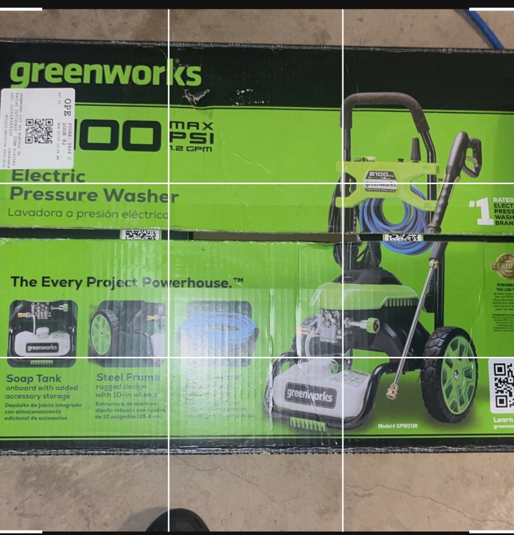 Green Works Power Washer 2100 Psi Max Power Electric