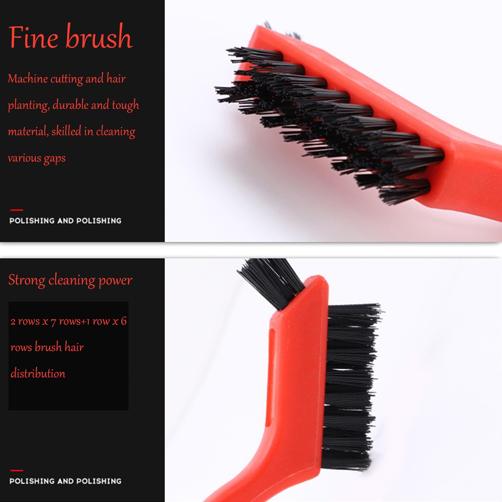 3pcs Nylon Cleaning Brushes Small Wire Brush Set for Rust Red