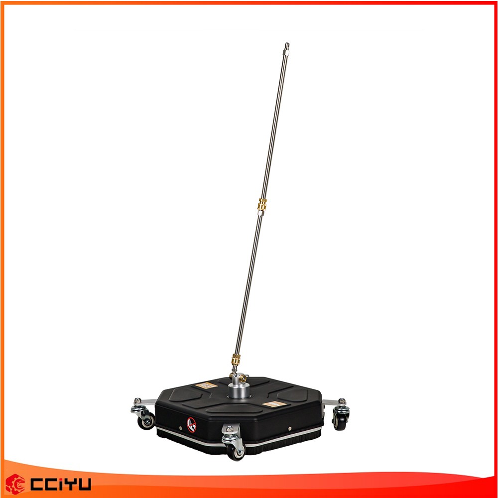 16″ Pressure Washer Surface Cleaner with 4 Wheels + 2 Extension Wands Black