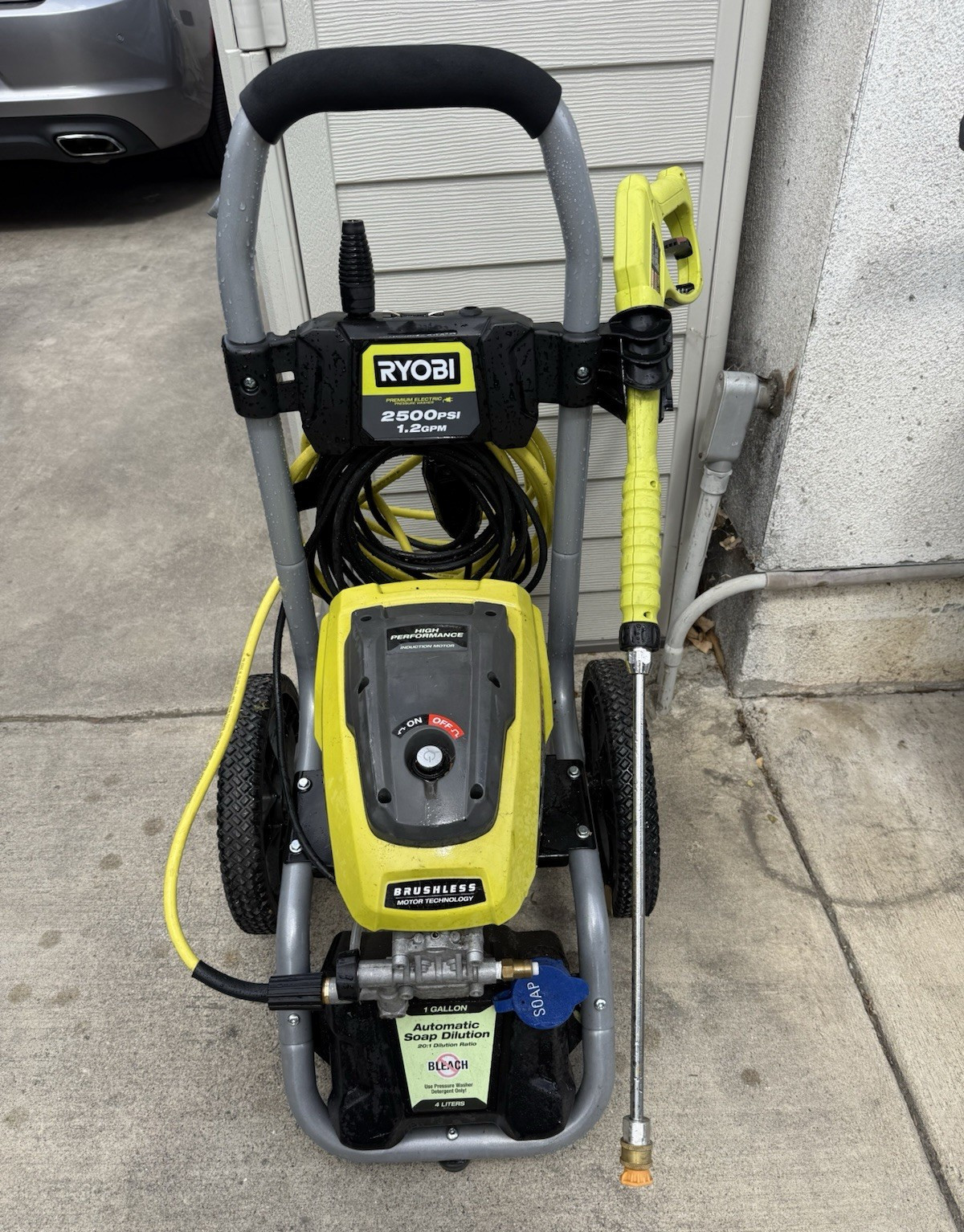 RYOBI 2500 PSI Corded Electric Cold Water Pressure Washer, 1-Gal Soap Tank