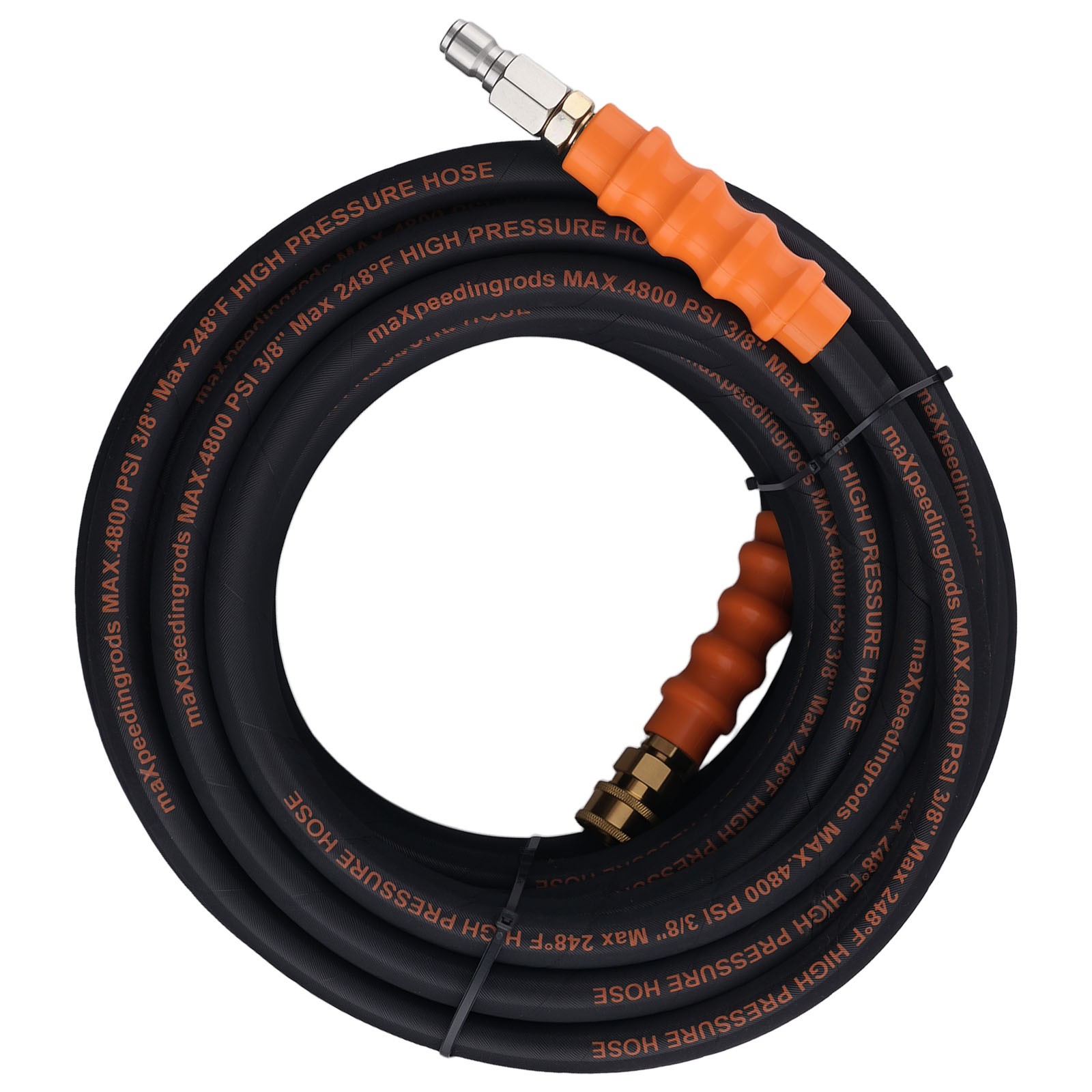 3/8″ Quick Connect Pressure Washer Hose 75FT 4800PSI Max 248°F Steel Wire Braid