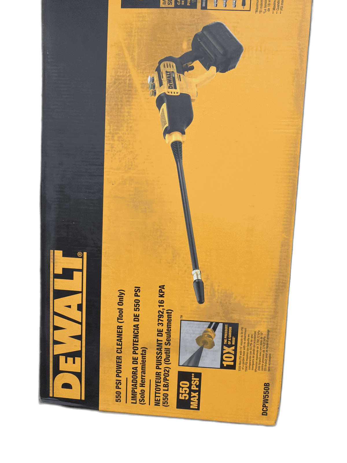 DEWALT 20V MAX 550 PSI 1.0 GPM Cordless Power Cleaner w 4 Nozzles Tool Only