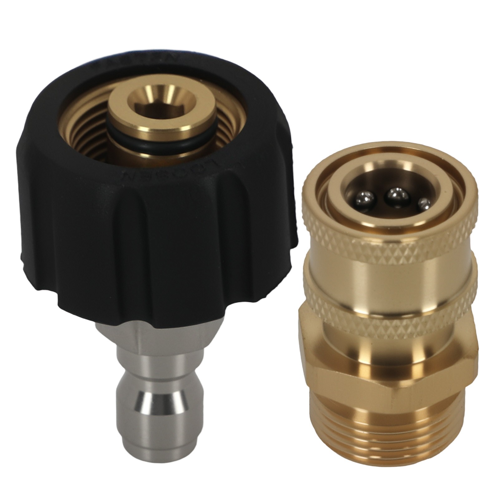 2x M22-14mm to 1/4″ Quick Connect Brass Pressure Washer Fitting 5000PSI