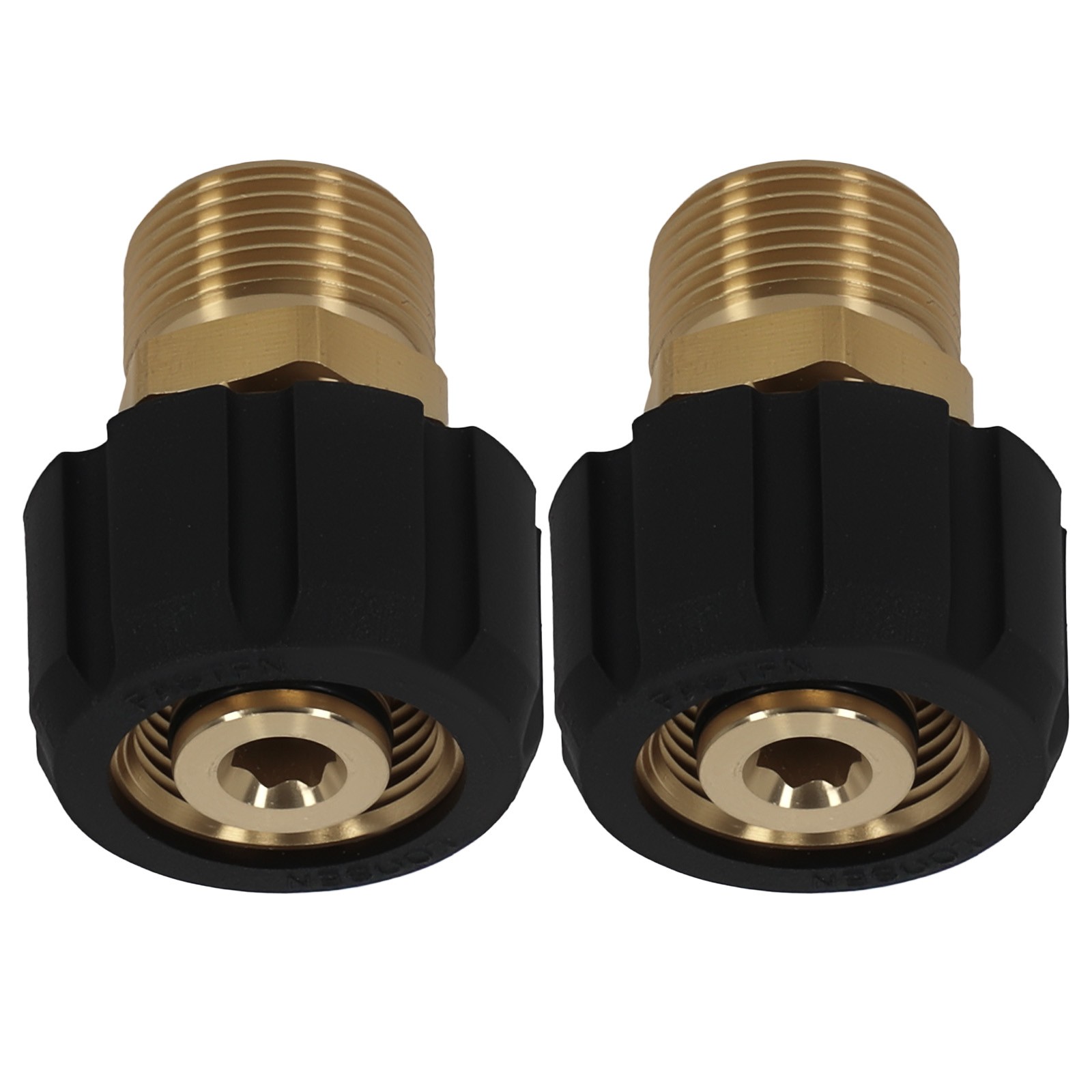 Brass Pressure Washer Fitting M22 15mm Female to M22 14mm Male 5000 PSI 2 Pack