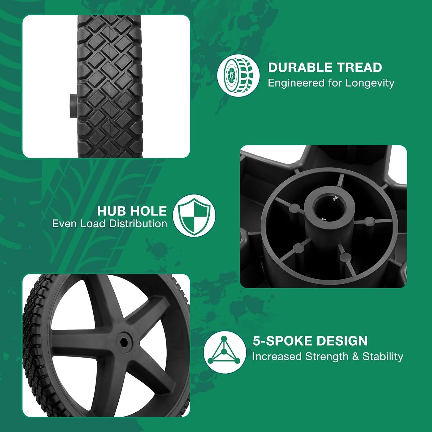 Heavy-Duty 12″ Replacement Wheels for Pressure Washers
