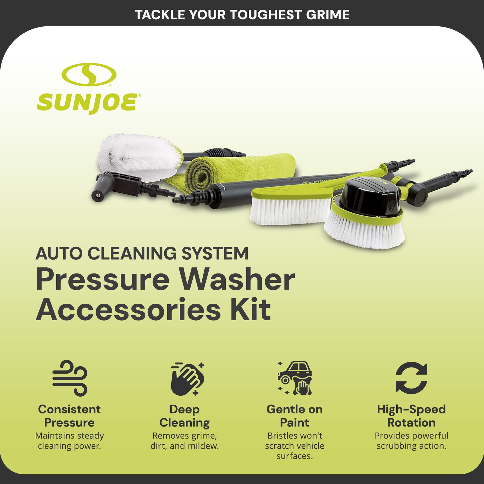 Sun Joe Electric Pressure Washer with Wheels & Auto Cleaning System Accessories