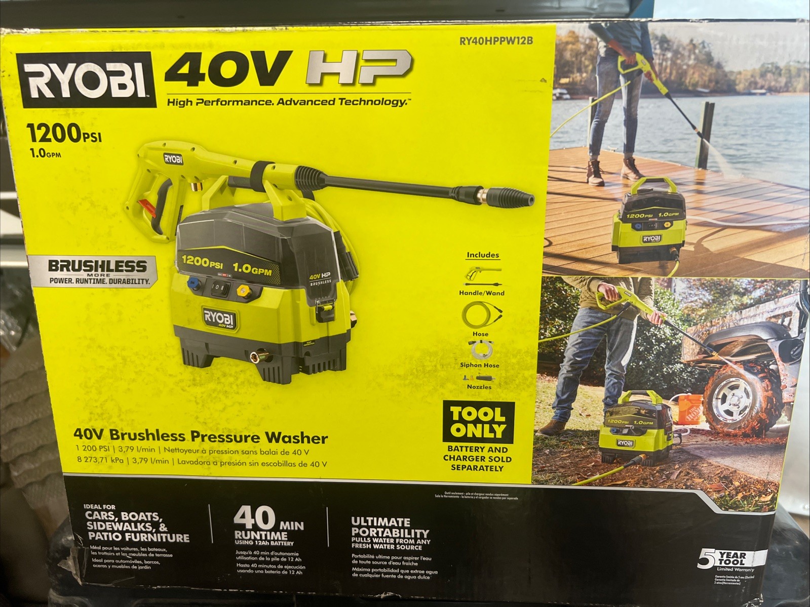 RYOBI PRESSURE WASHER RY40HPPW12B New