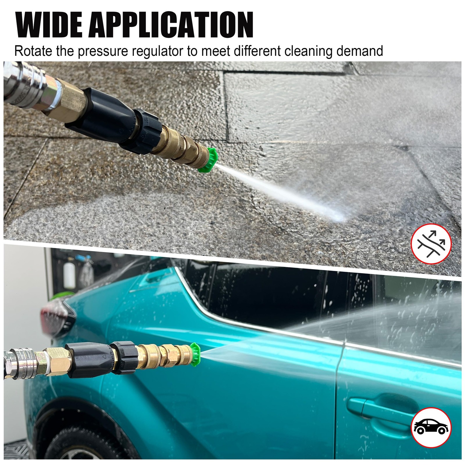 Adjustable Pressure Washer Regulator, M22 Connector, Rated up to 4000 PSI