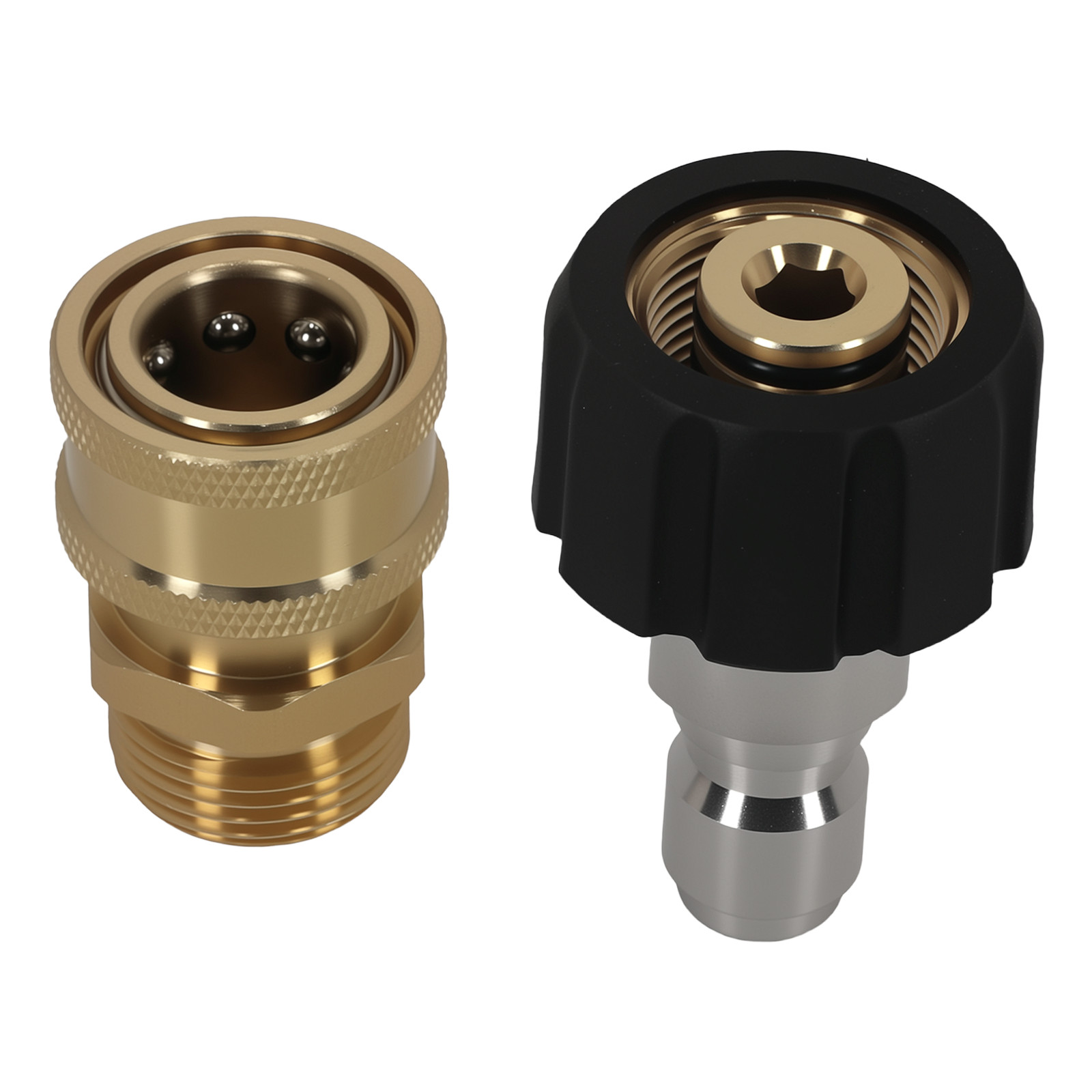 Brass Pressure Washer Adapter M22-15mm to 3/8″ Quick Connect 5000 PSI 2 Pack