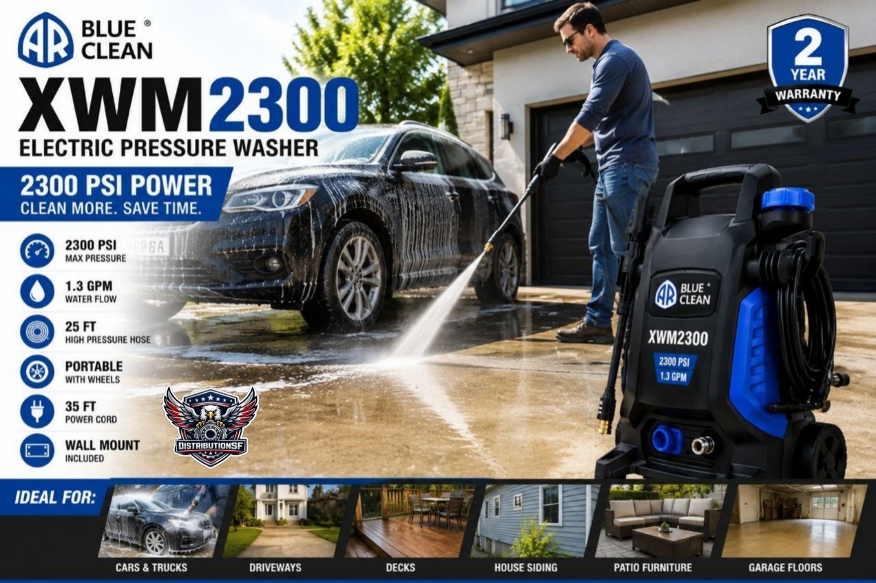 AR Blue Clean XWM2300 Electric Pressure Washer 2300 PSI 1.3 GPM Portable