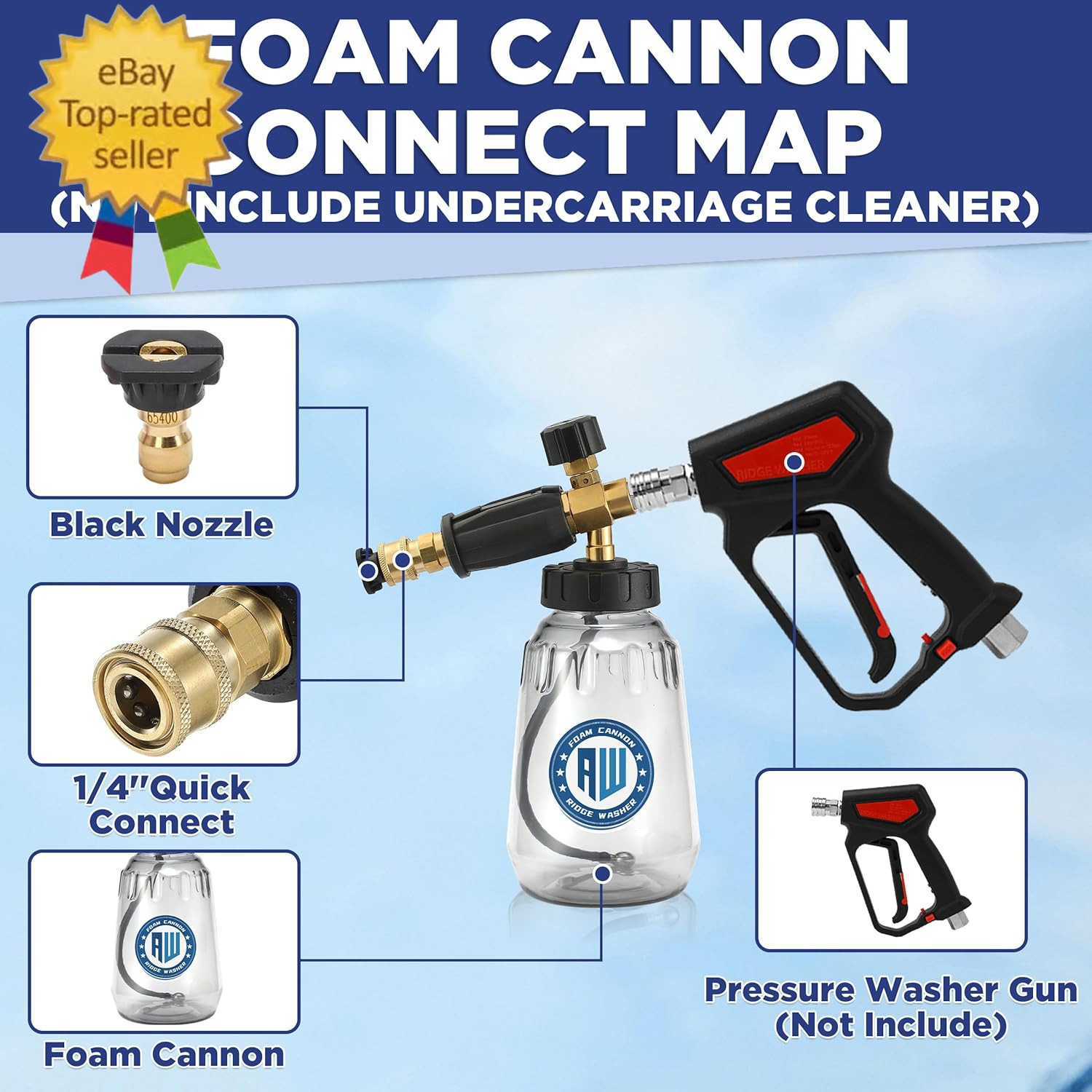 Pressure Washer Undercarriage Cleaner, 16 Inch Undercarriage Washer with Foam Ca