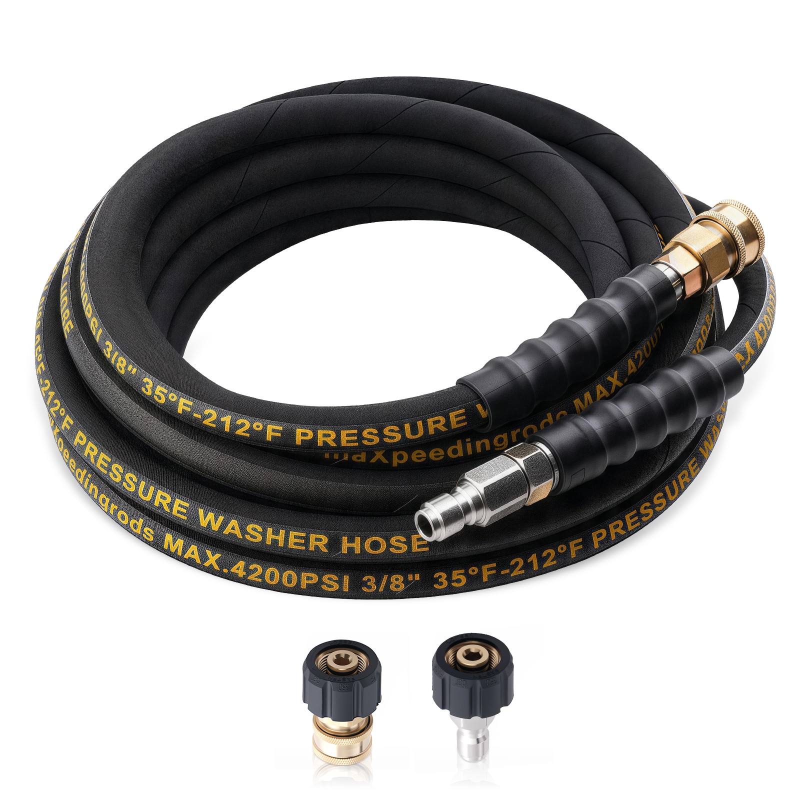 25ft 3/8″ High Pressure Washer Hose 4200PSI Steel Wire Braided Super Flexible