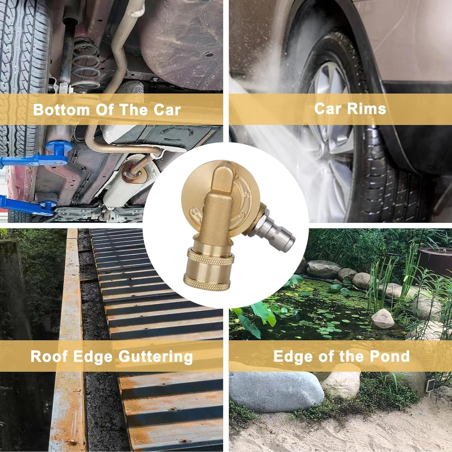 Pressure Washer Pivoting Coupler Kit – 240 Degree Rotation, Includes Gutter
