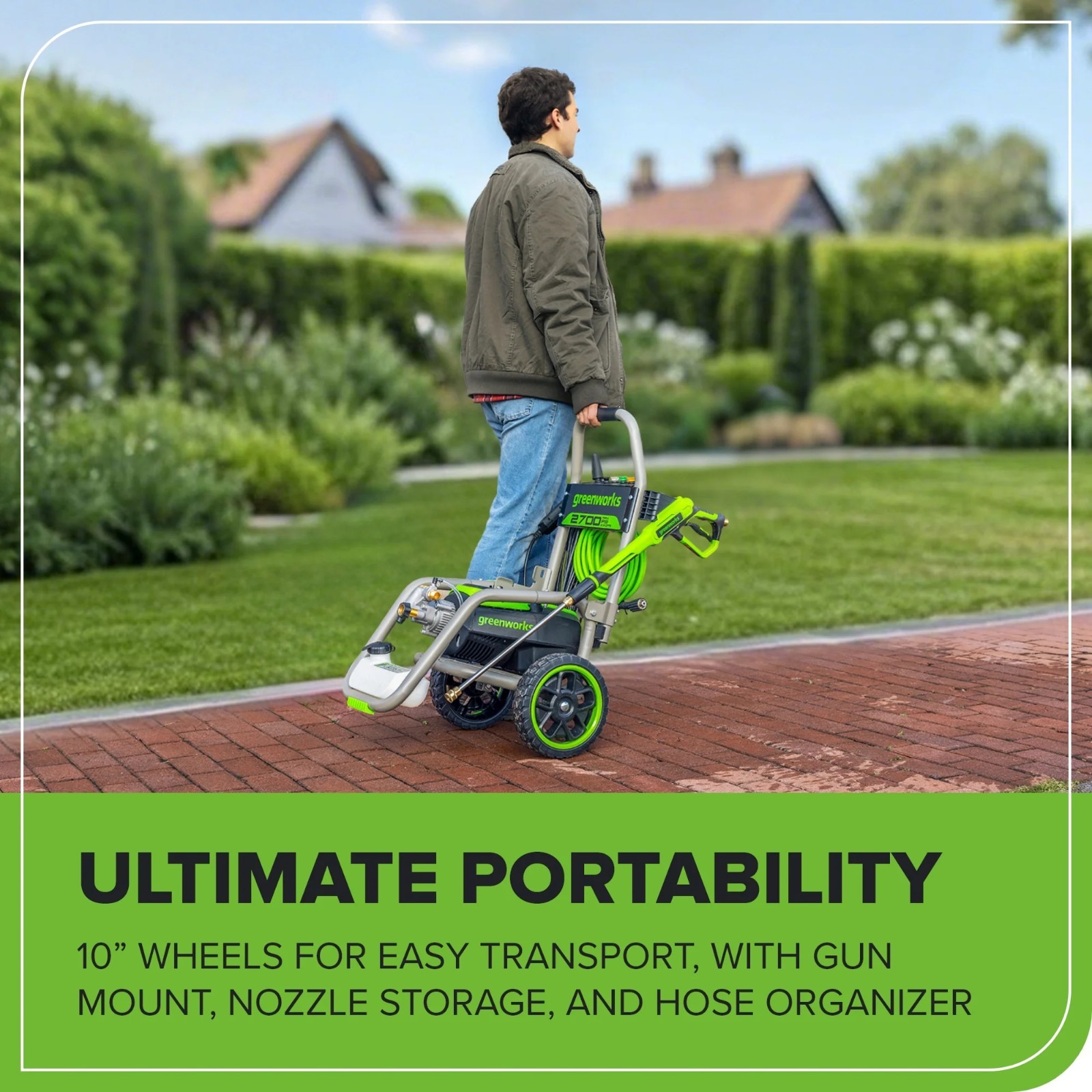 Greenworks 2700 PSI 1.2 GPM Cold Water Electric Pressure Washer
