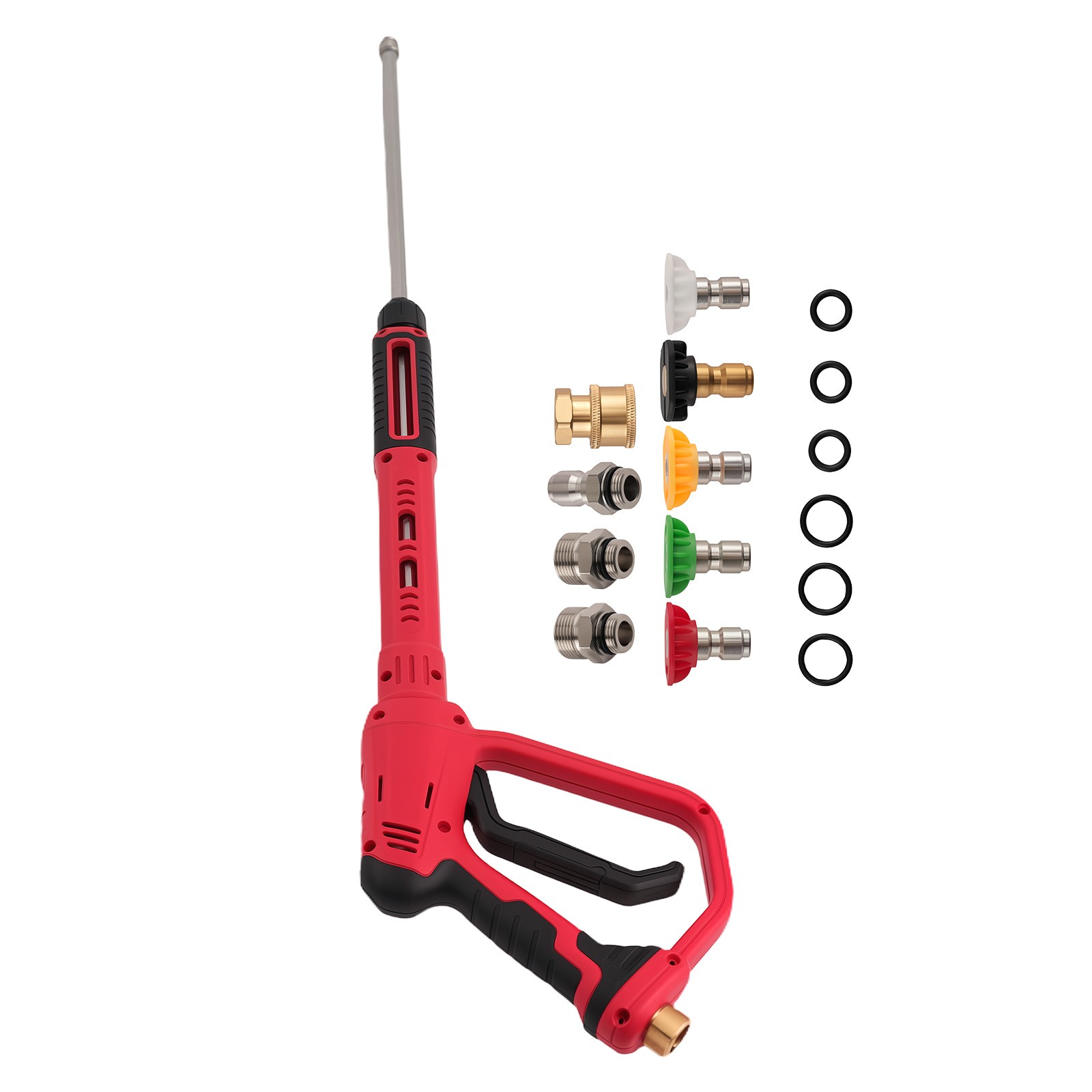 High Pressure Power Washer Gun 36″ Wand Extension Rod with 5 Quick Connect Tips