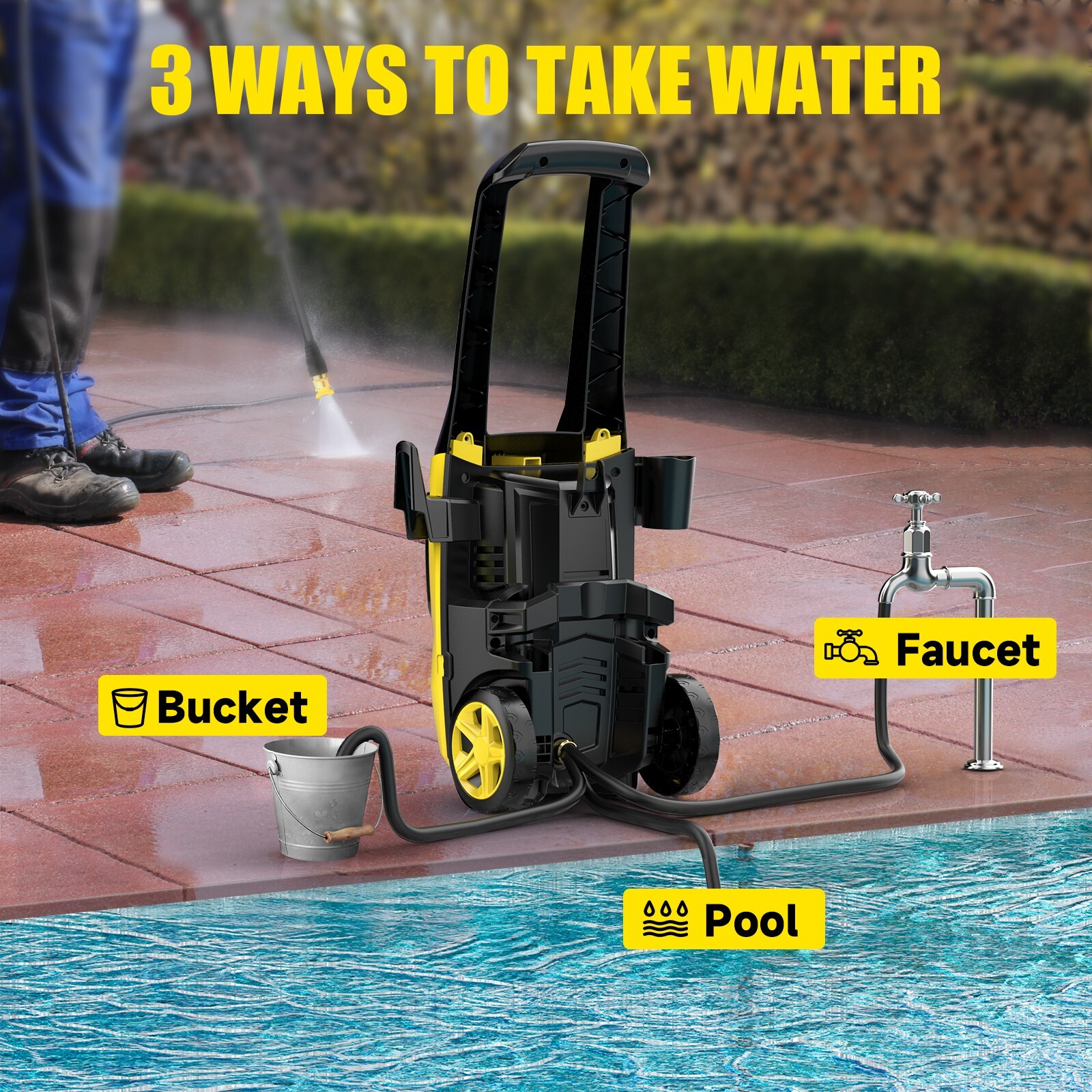 AcquaX Electric Pressure Washer 1900PSI 1.8 GPM Power Washer Cold Water New